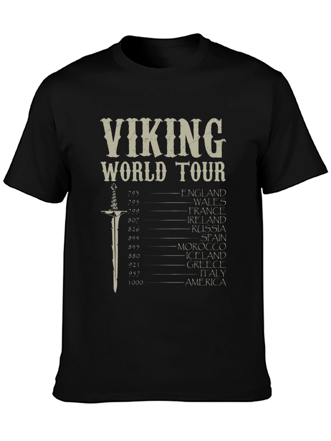 Viking World Tour Graphic T-Shirt - Black