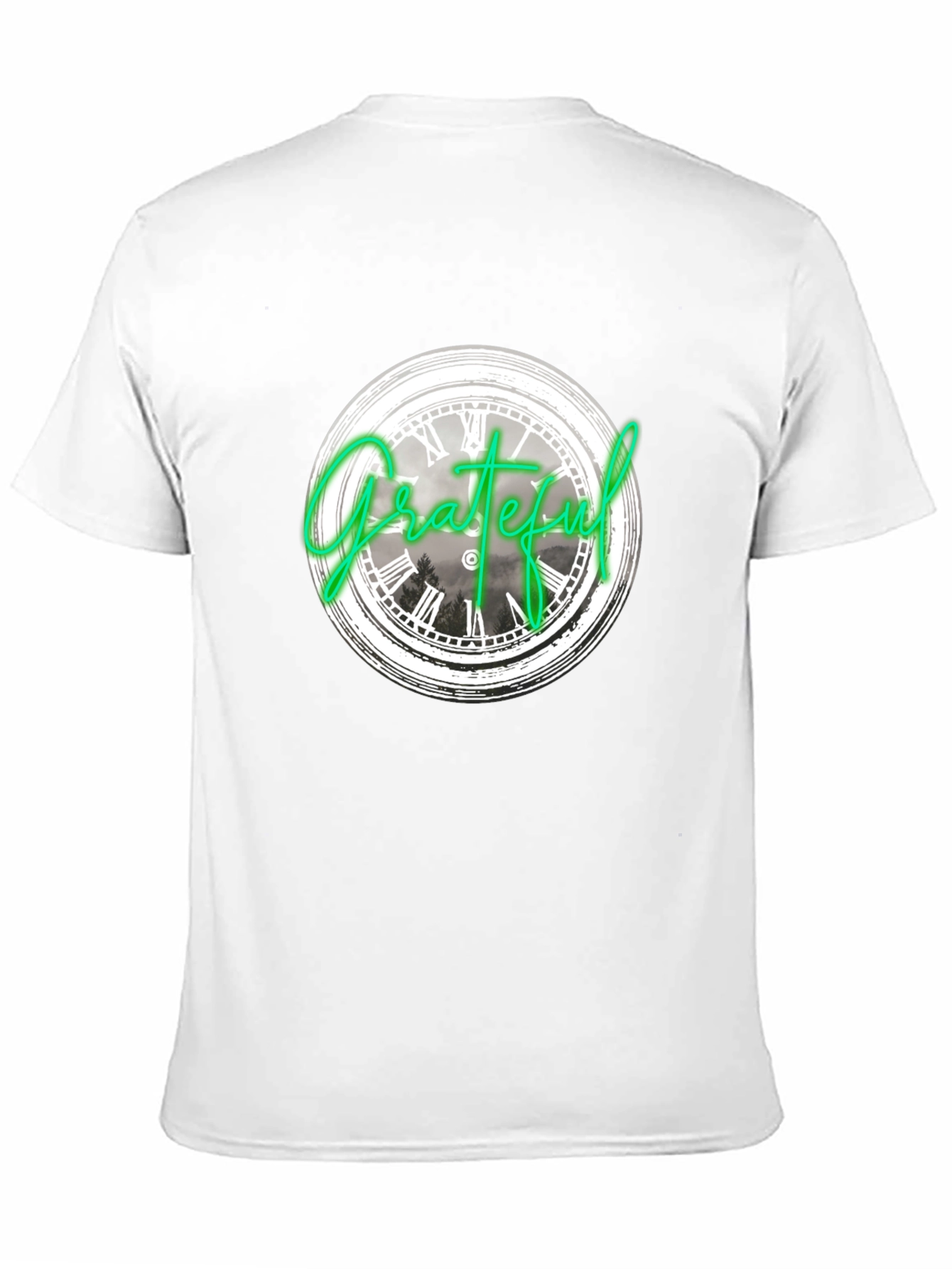 Grateful Clock Graphic Tee - Casual Black T-Shirt