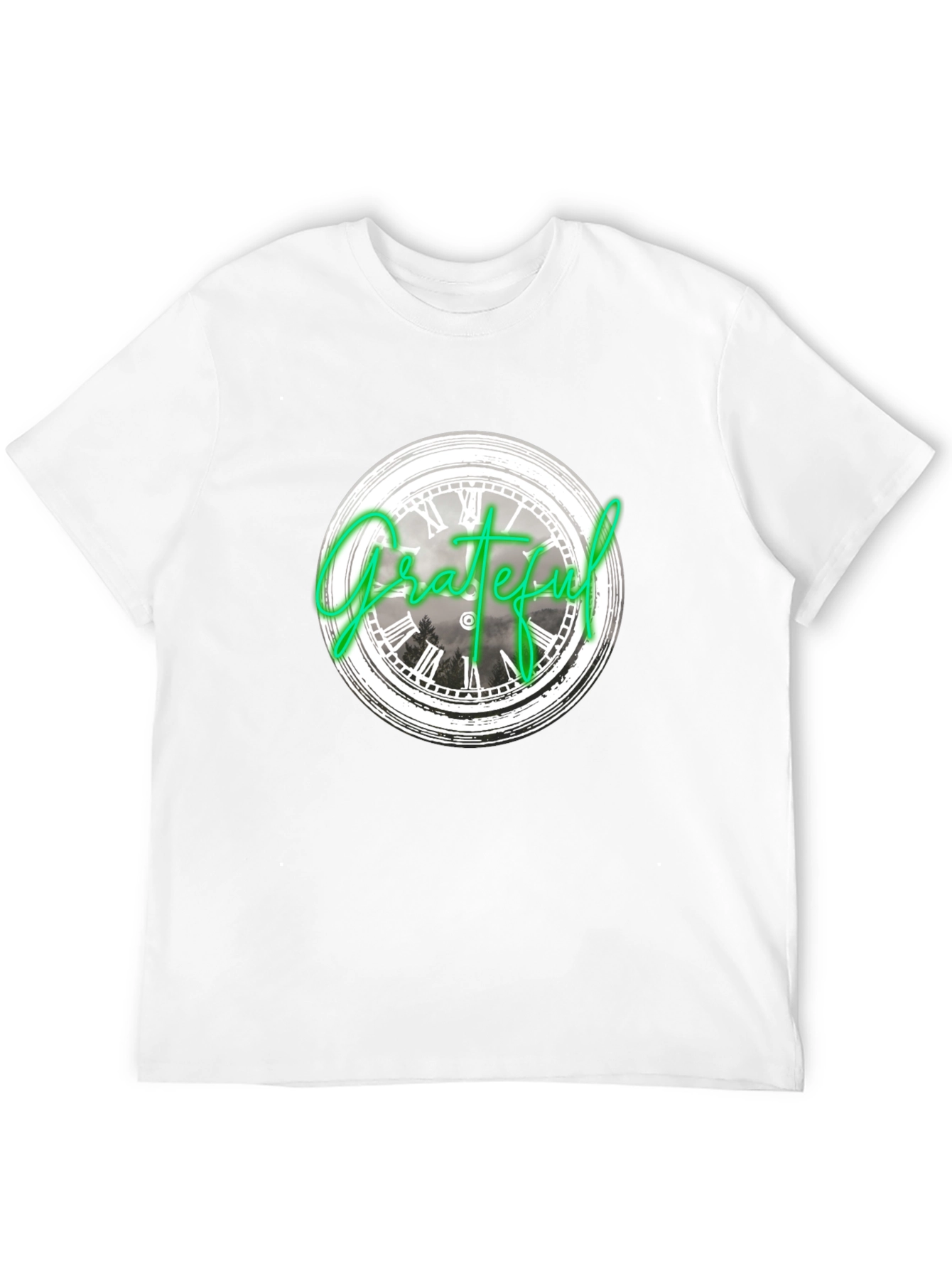 Grateful Clock Graphic Tee - Casual Black T-Shirt