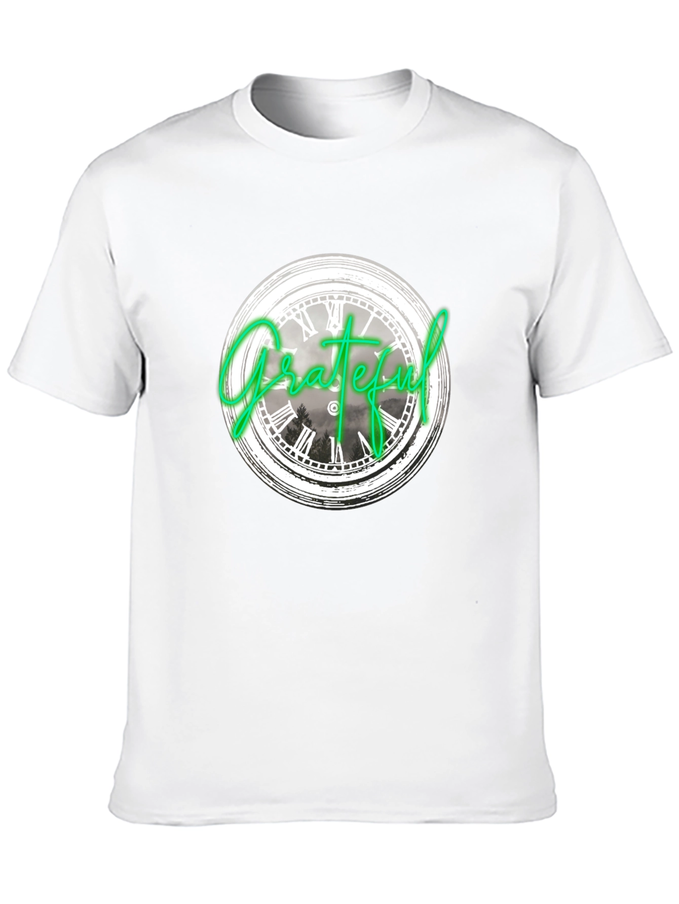 Grateful Clock Graphic Tee - Casual Black T-Shirt