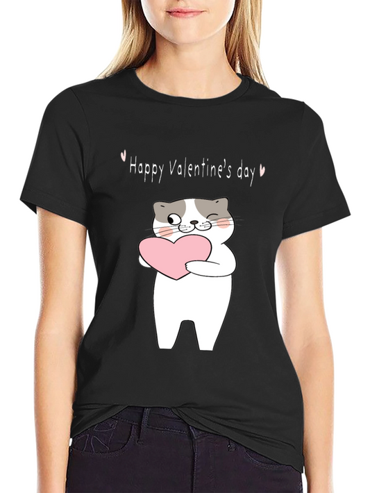 Happy Valentines Day Cat T-Shirt