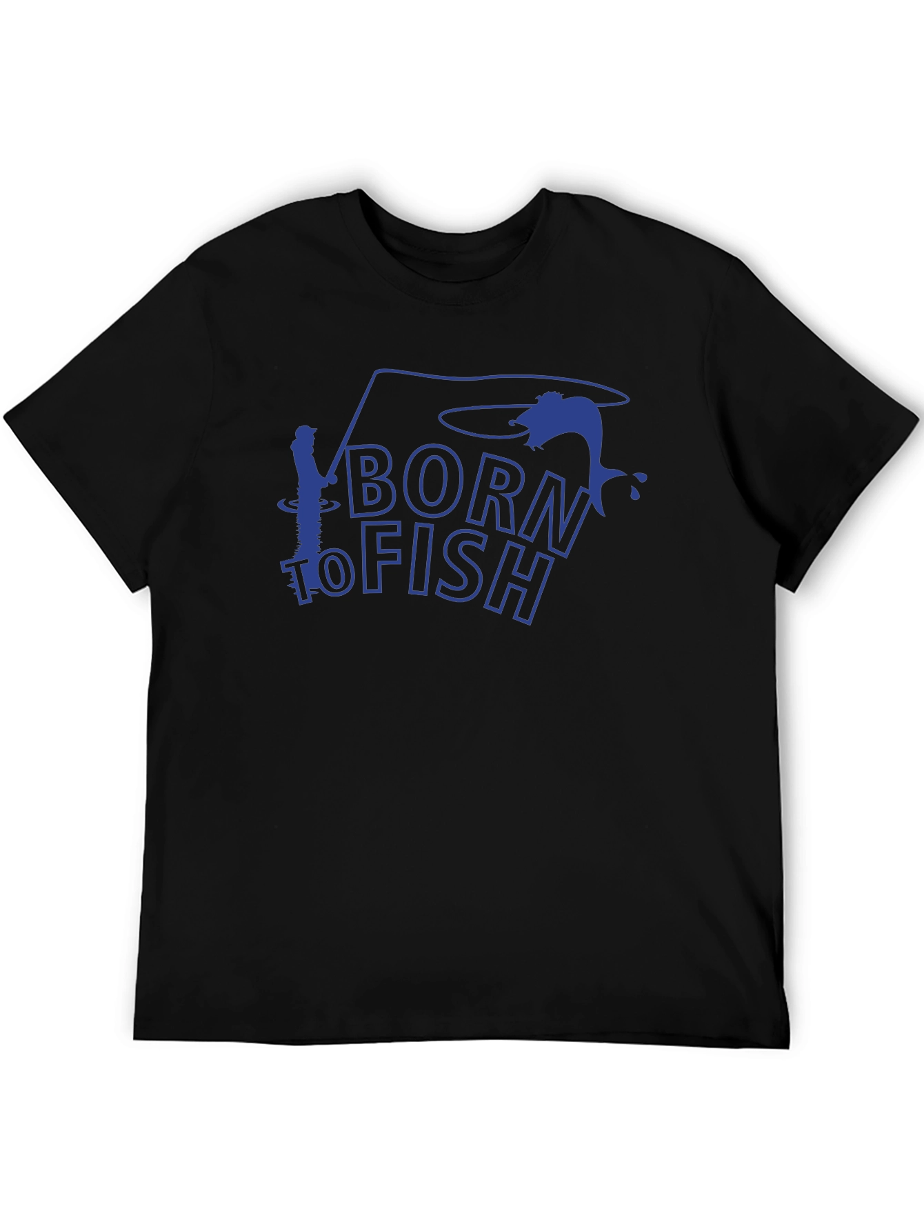 Born to Fish Black Graphic T-Shirt