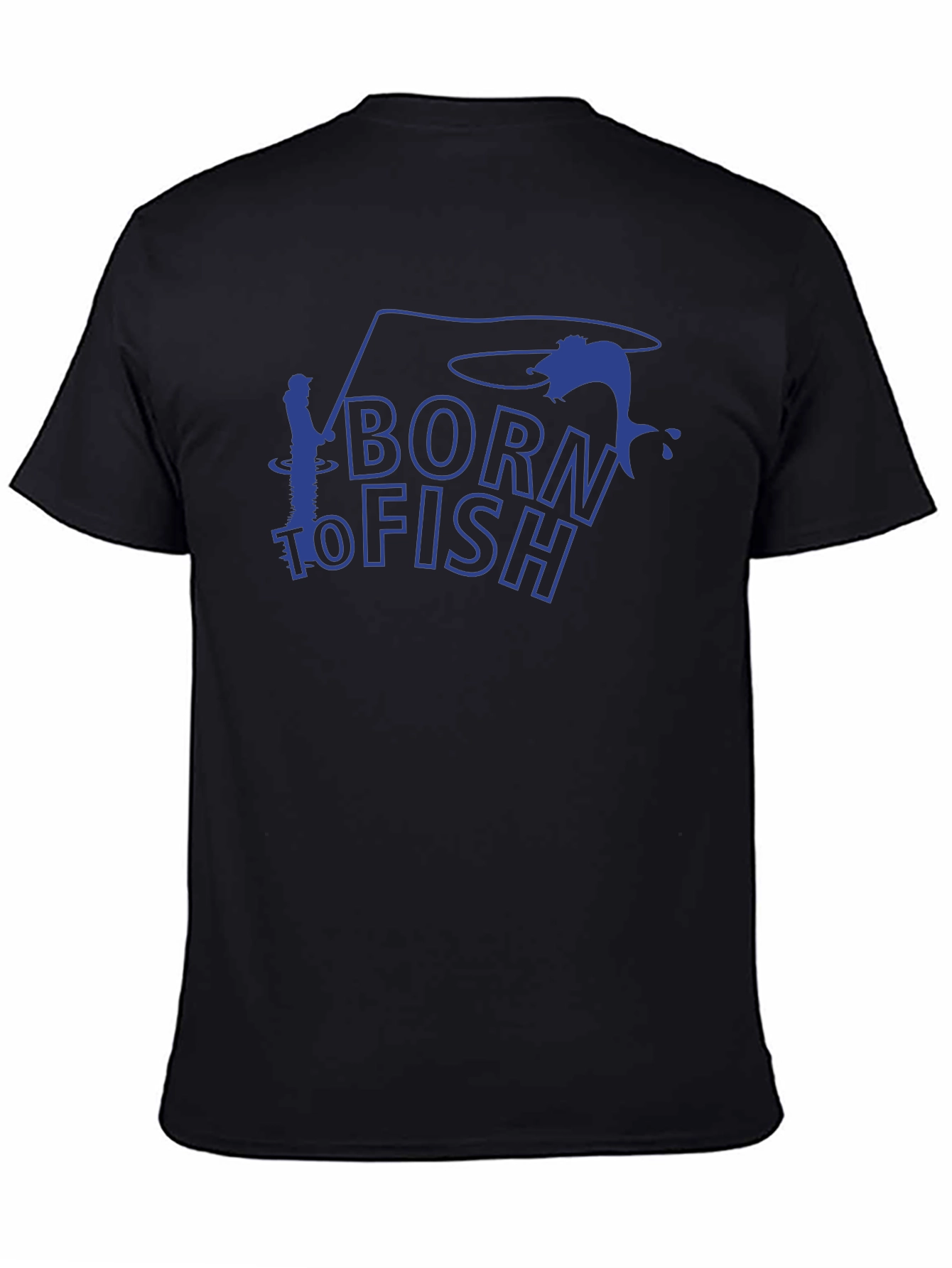 Born to Fish Black Graphic T-Shirt