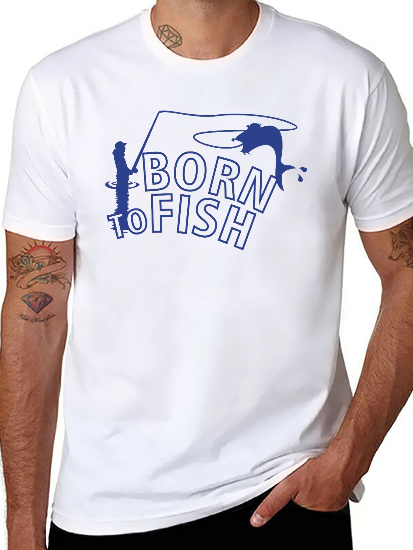 Born to Fish Black Graphic T-Shirt