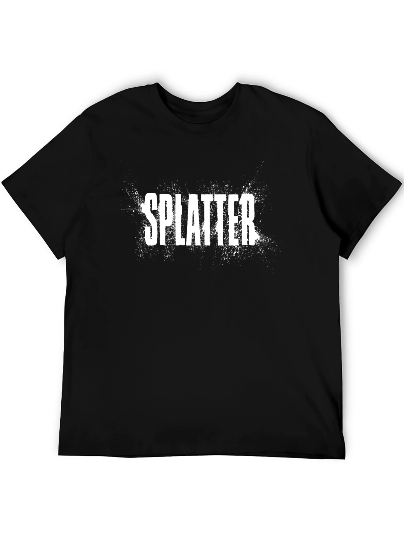 Splatter Print Black T-Shirt - Casual Style