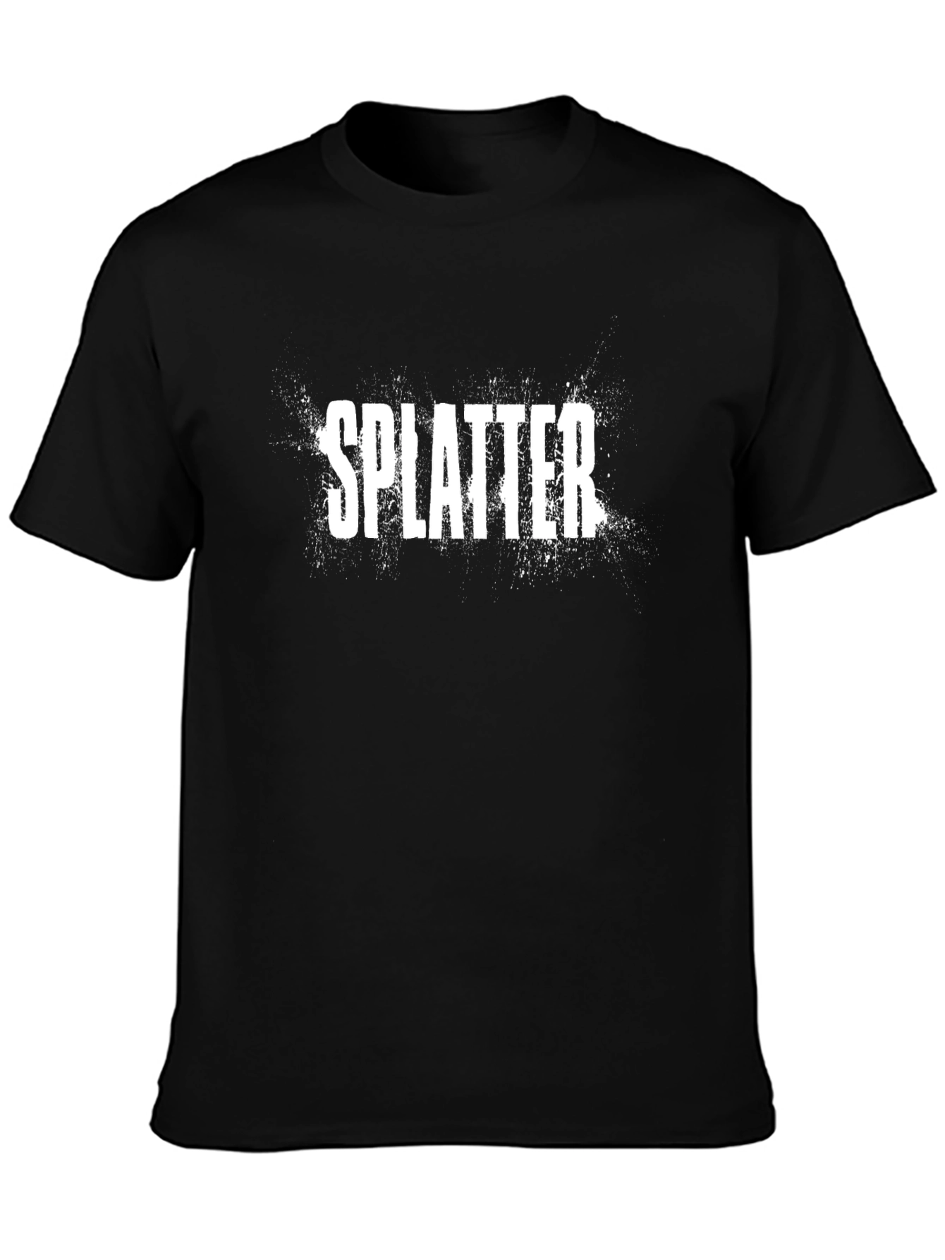 Splatter Print Black T-Shirt - Casual Style