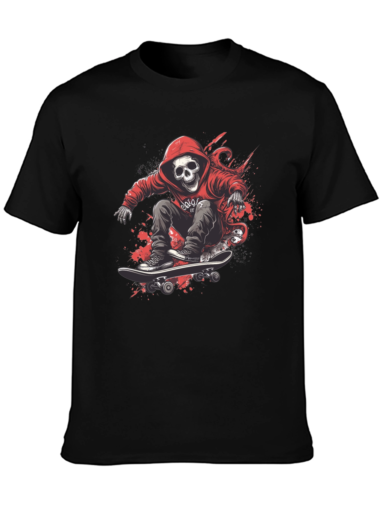 Skull Skateboarder Graphic Tee - Street Style T-Shirt