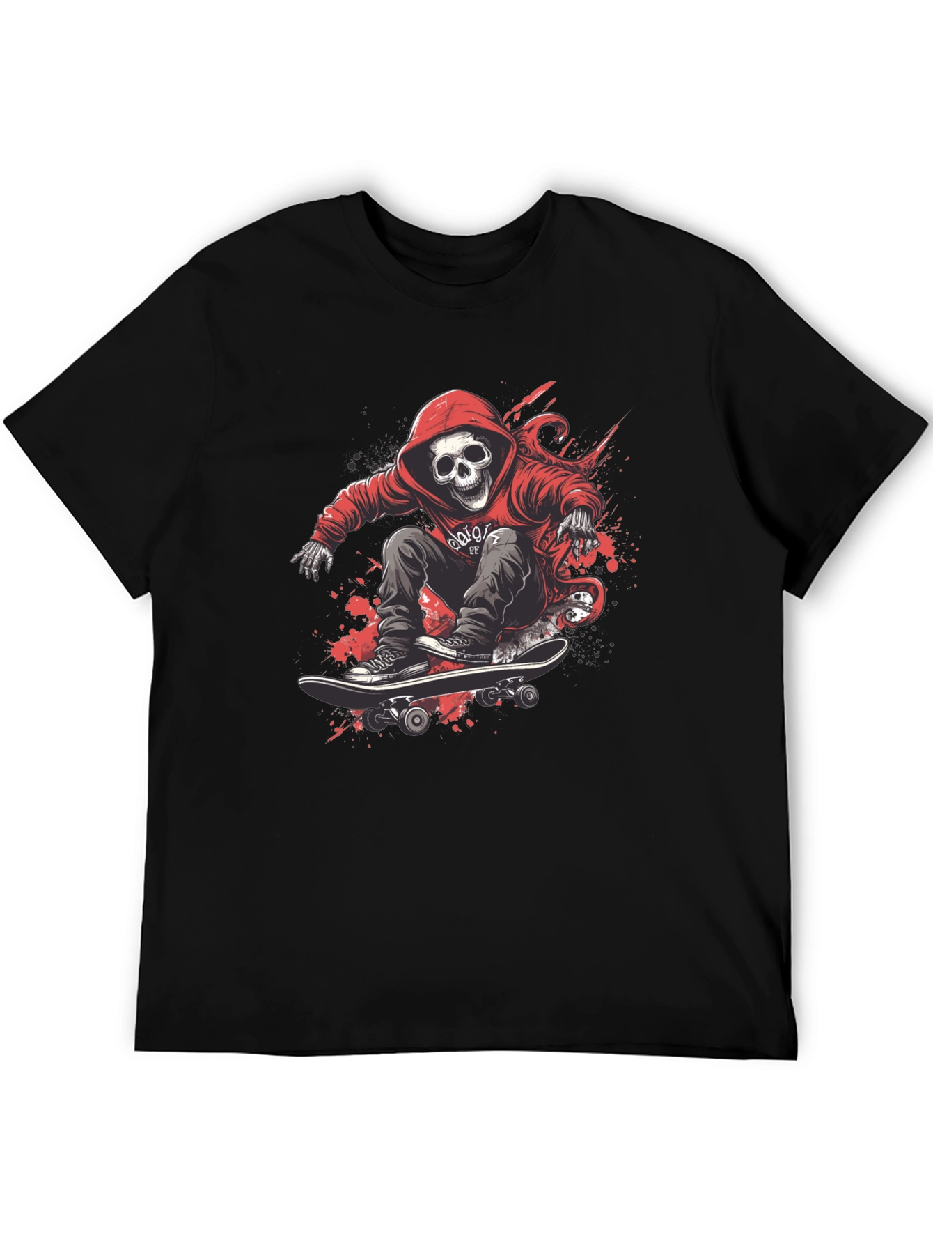 Skull Skateboarder Graphic Tee - Street Style T-Shirt