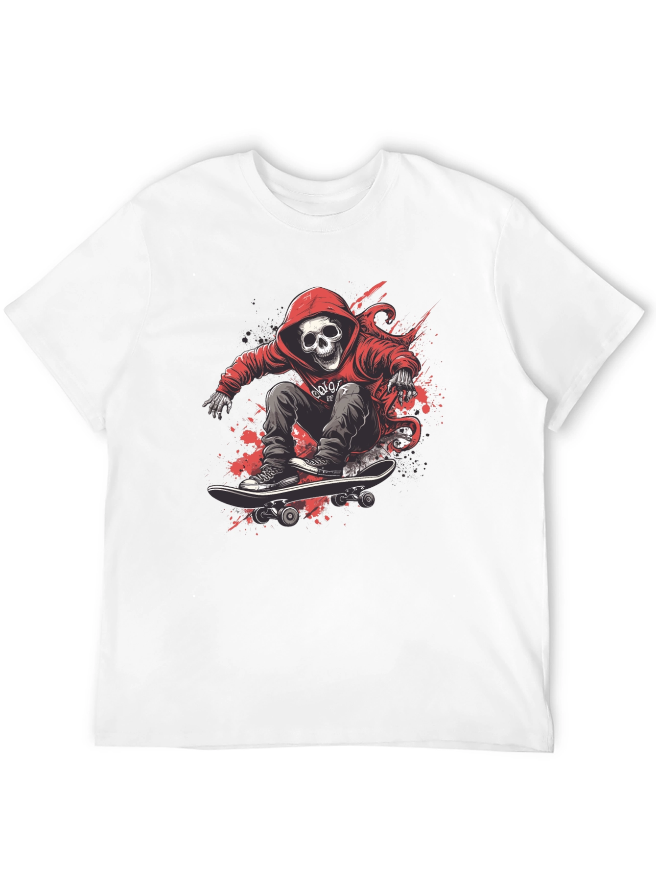 Skull Skateboarder Graphic Tee - Street Style T-Shirt
