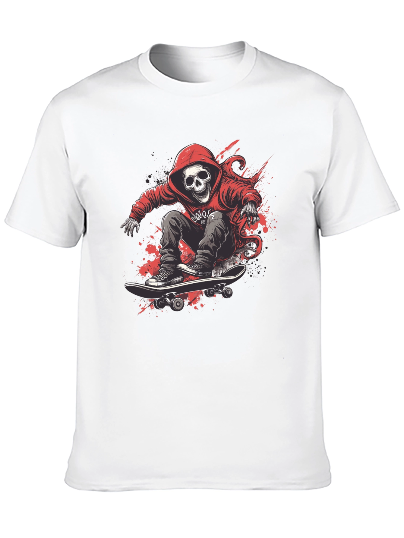 Skull Skateboarder Graphic Tee - Street Style T-Shirt