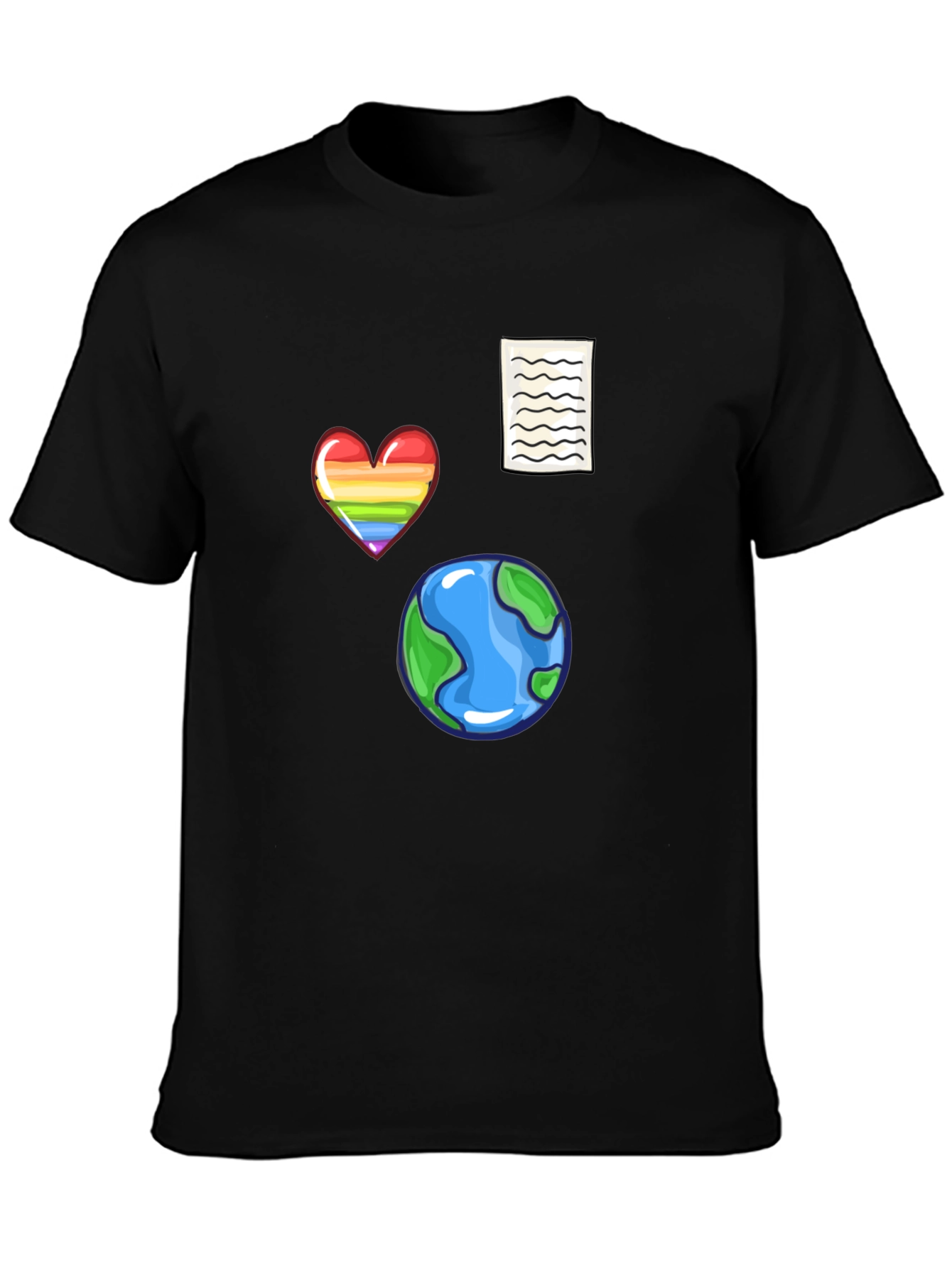 Novelty Print Black T-Shirt
