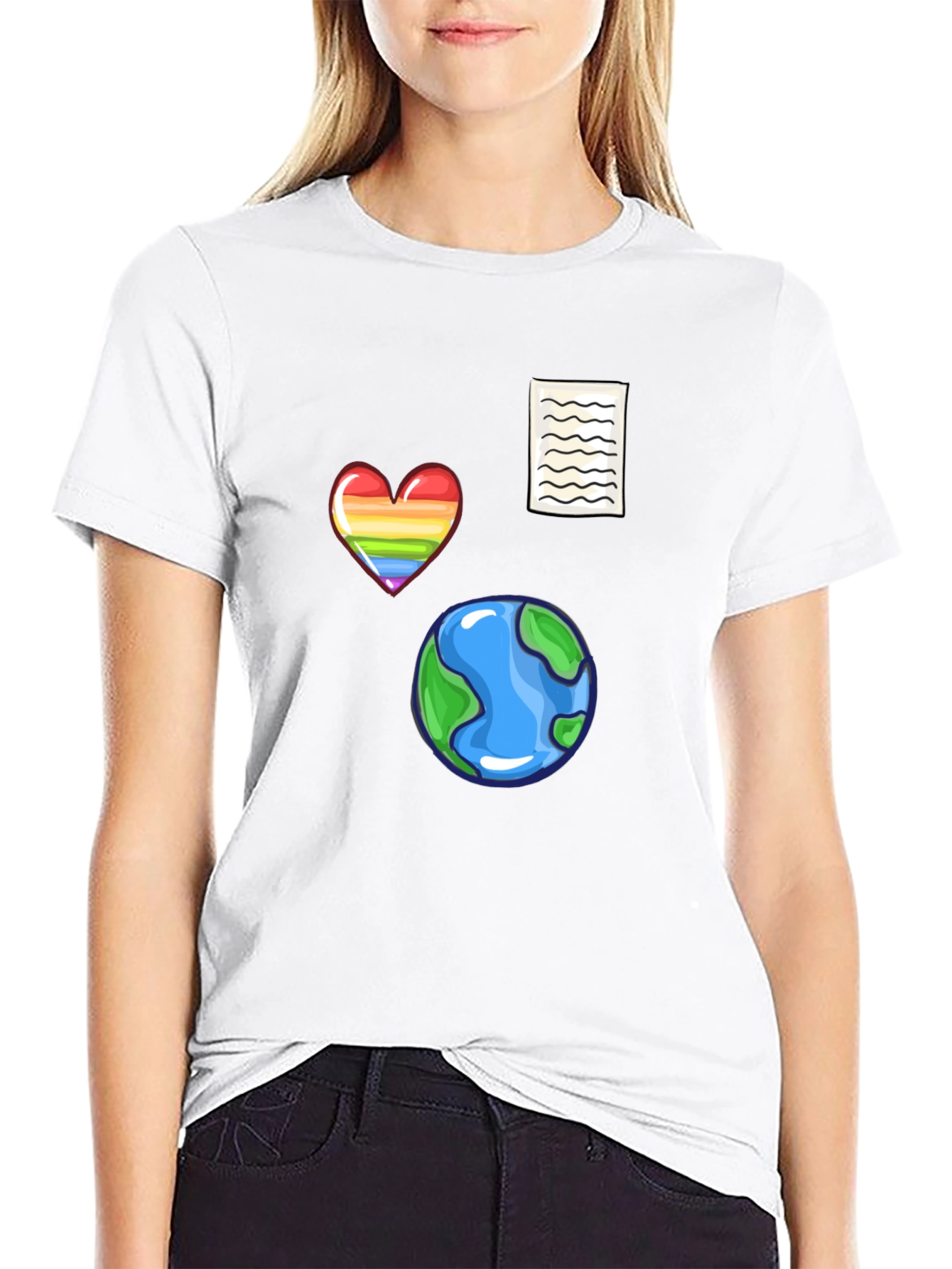 Novelty Print Black T-Shirt