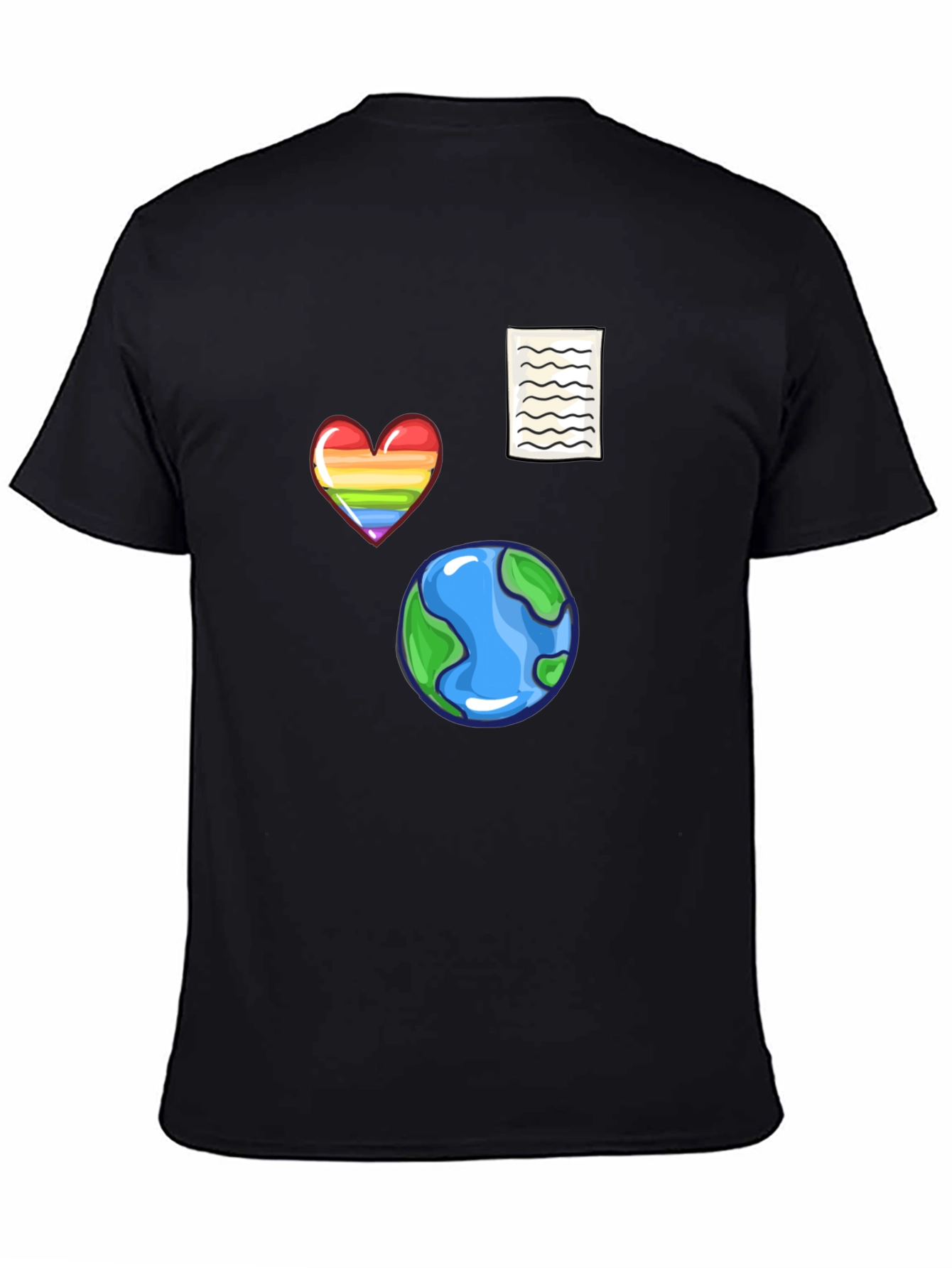 Novelty Print Black T-Shirt