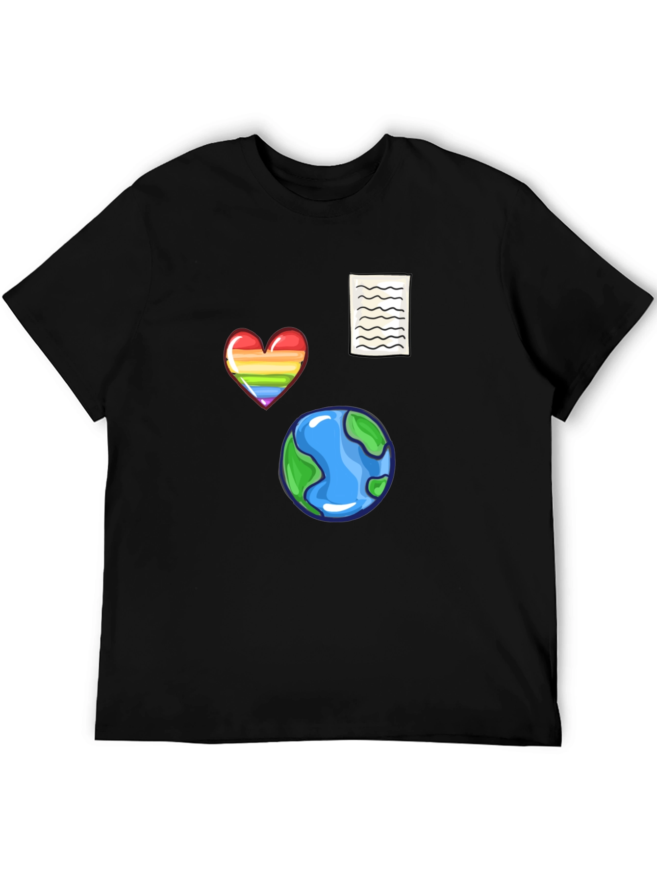 Novelty Print Black T-Shirt