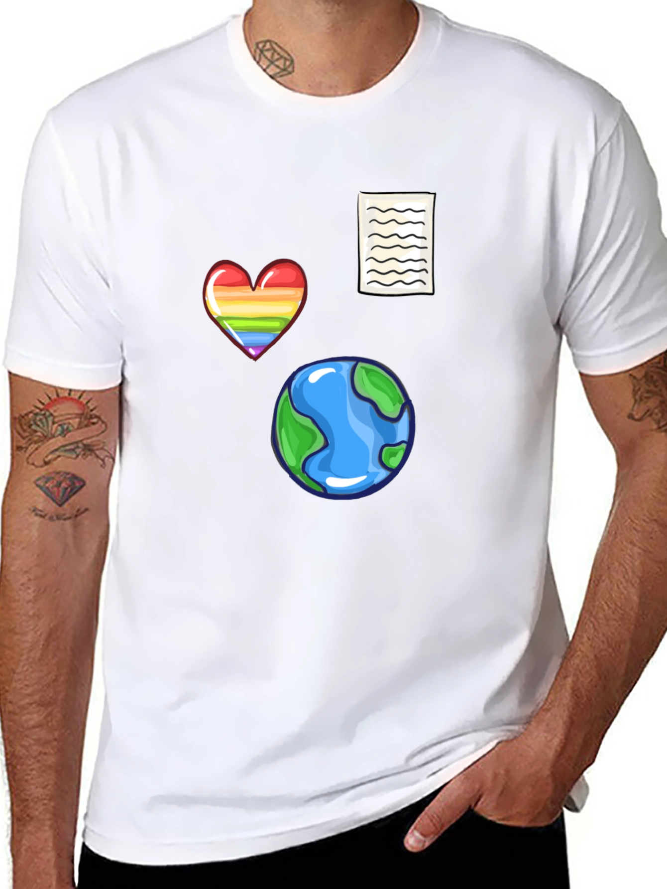 Novelty Print Black T-Shirt