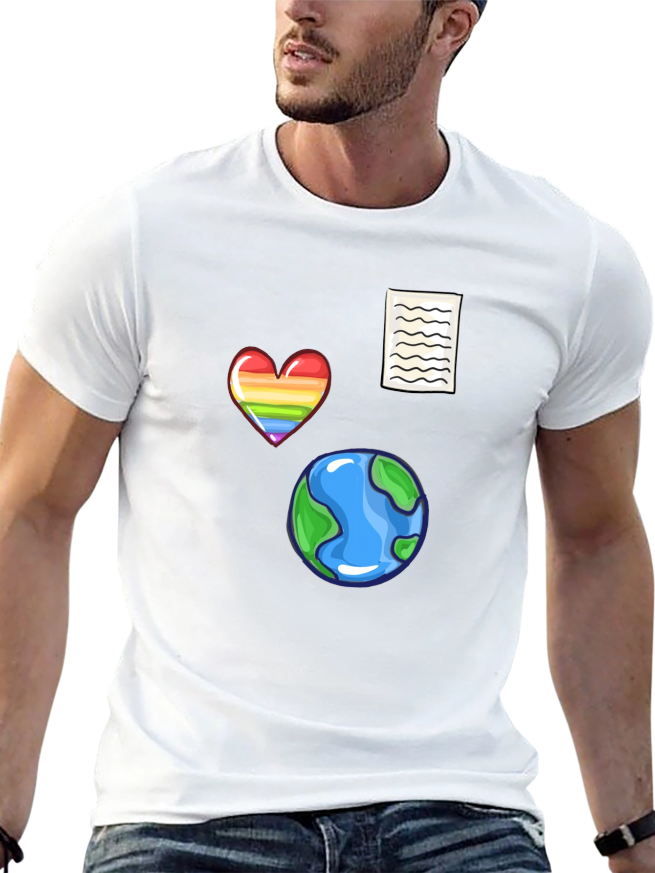 Novelty Print Black T-Shirt