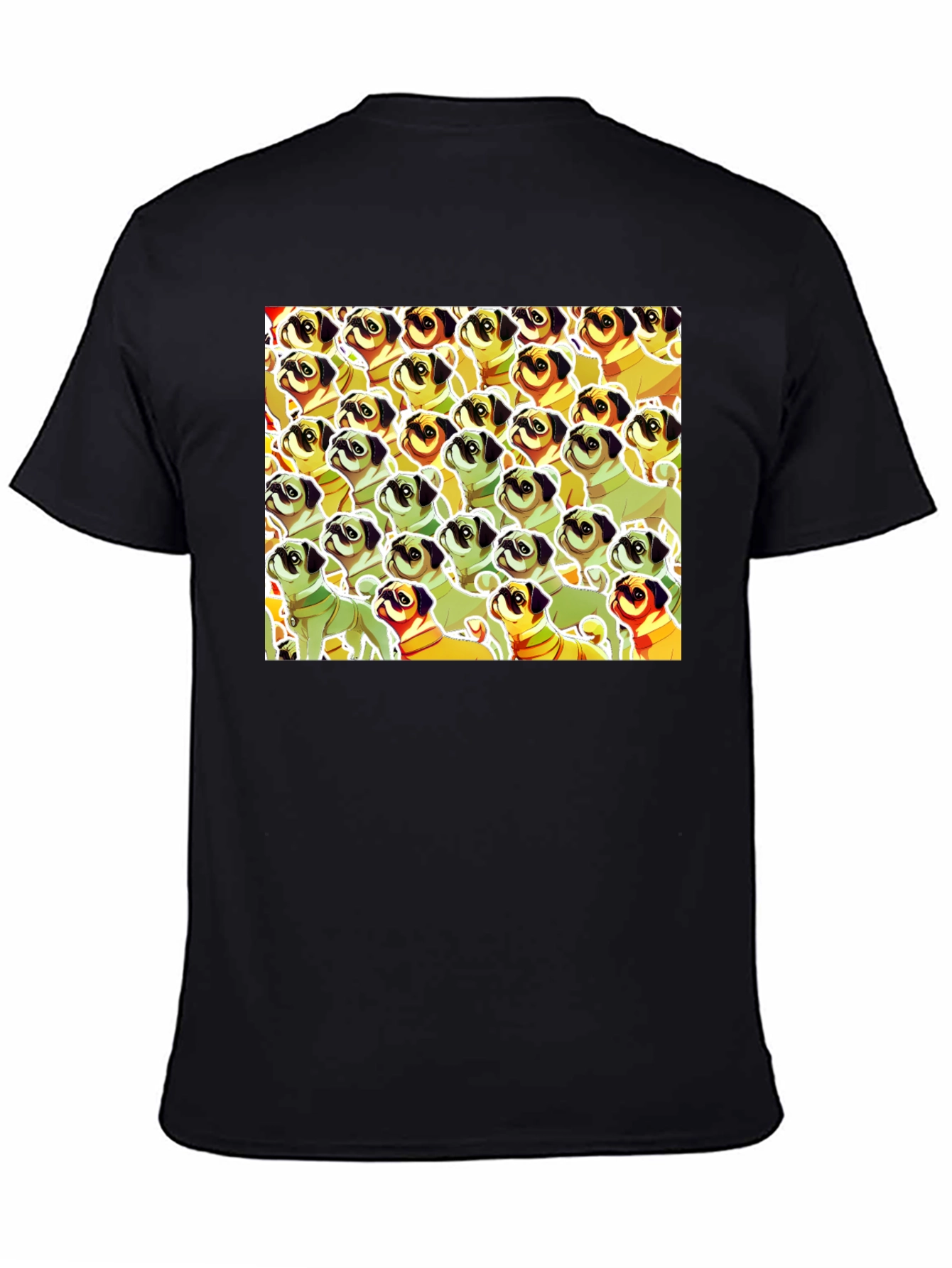 Pug Pattern Graphic T-Shirt - Unique Dog Lover Tee