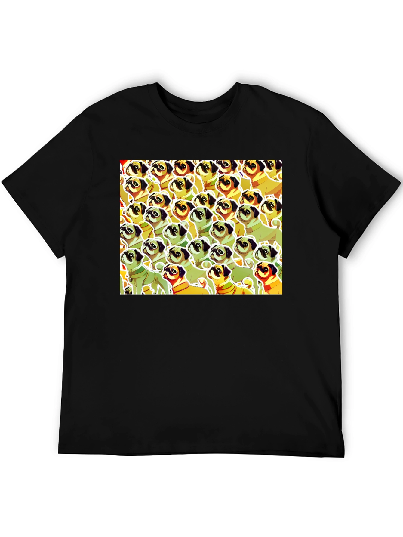 Pug Pattern Graphic T-Shirt - Unique Dog Lover Tee