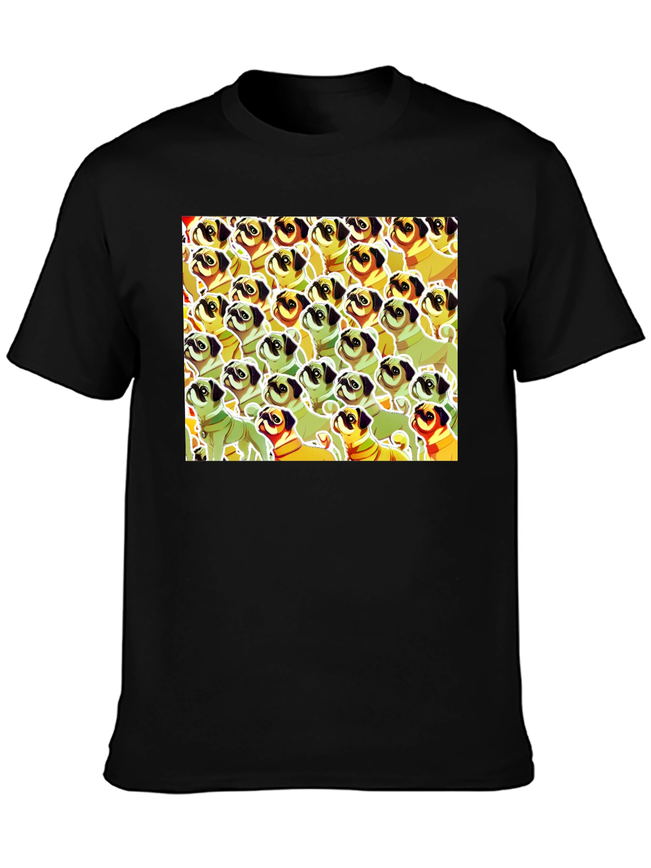 Pug Pattern Graphic T-Shirt - Unique Dog Lover Tee