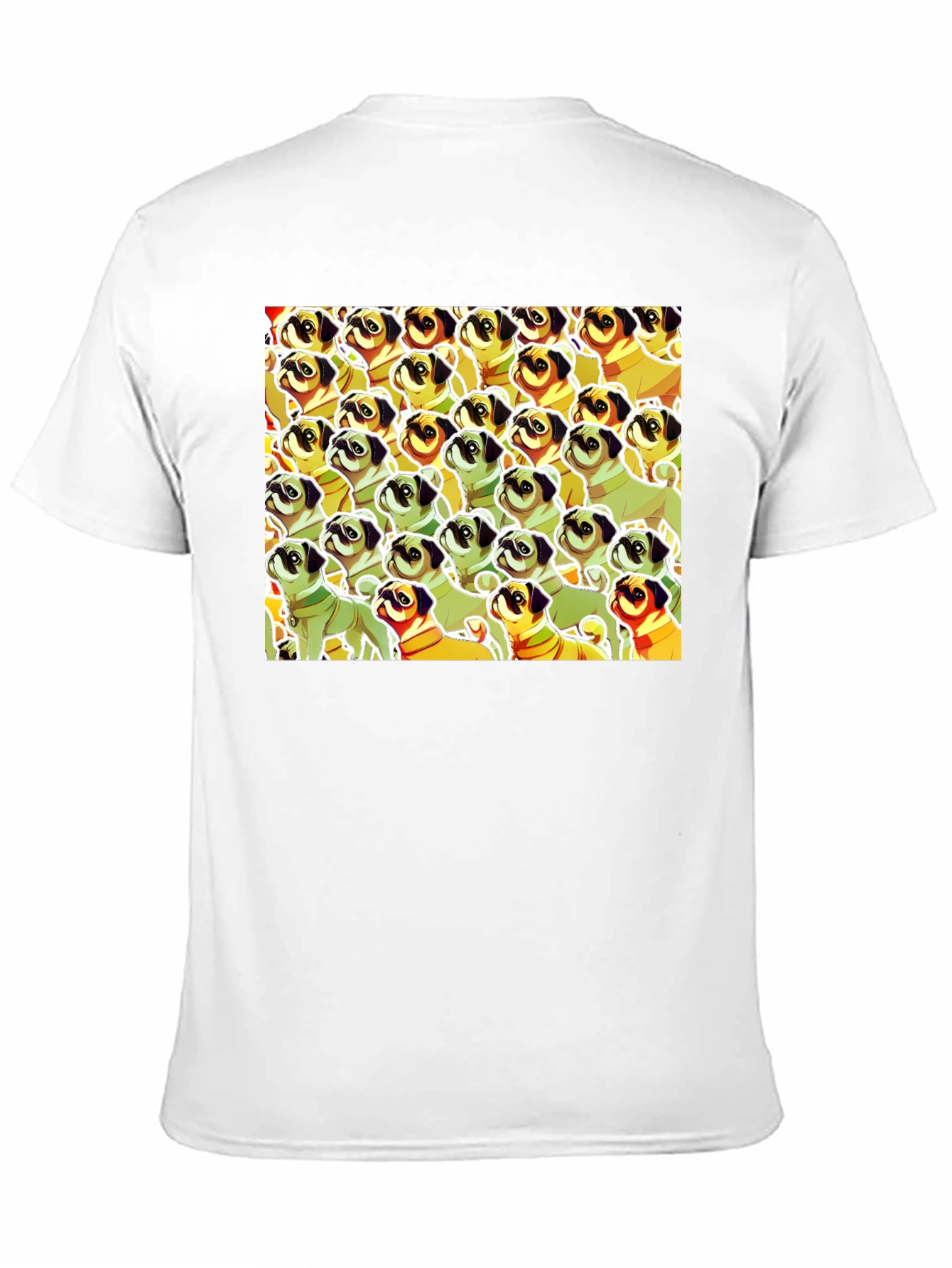 Pug Pattern Graphic T-Shirt - Unique Dog Lover Tee