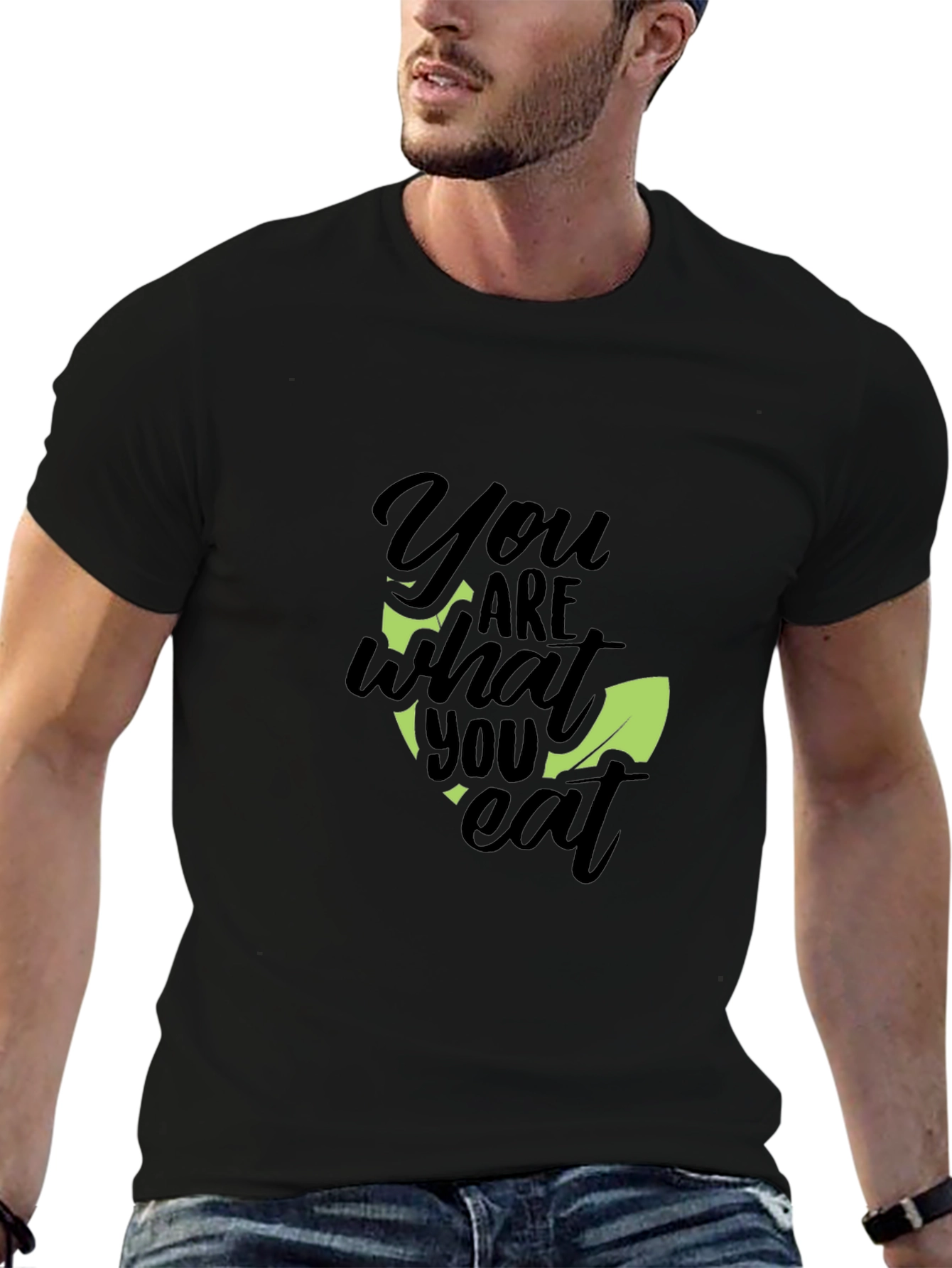 You Are What You Eat Black Graphic Tee