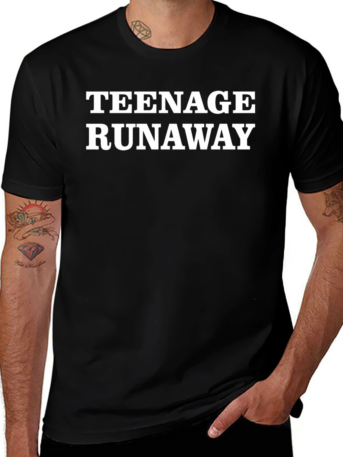 Teenage Runaway Graphic Tee - Black Cotton T-Shirt
