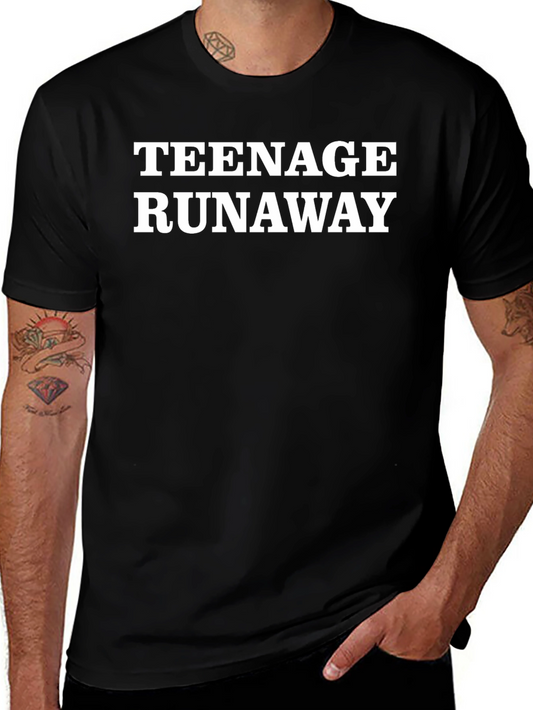 Teenage Runaway Graphic Tee - Black Cotton T-Shirt