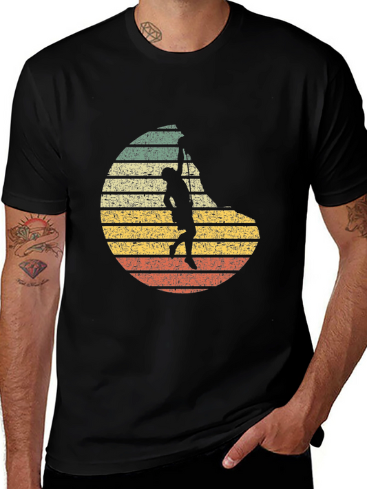 Vintage Climbing T-Shirt - Rock Climber Silhouette