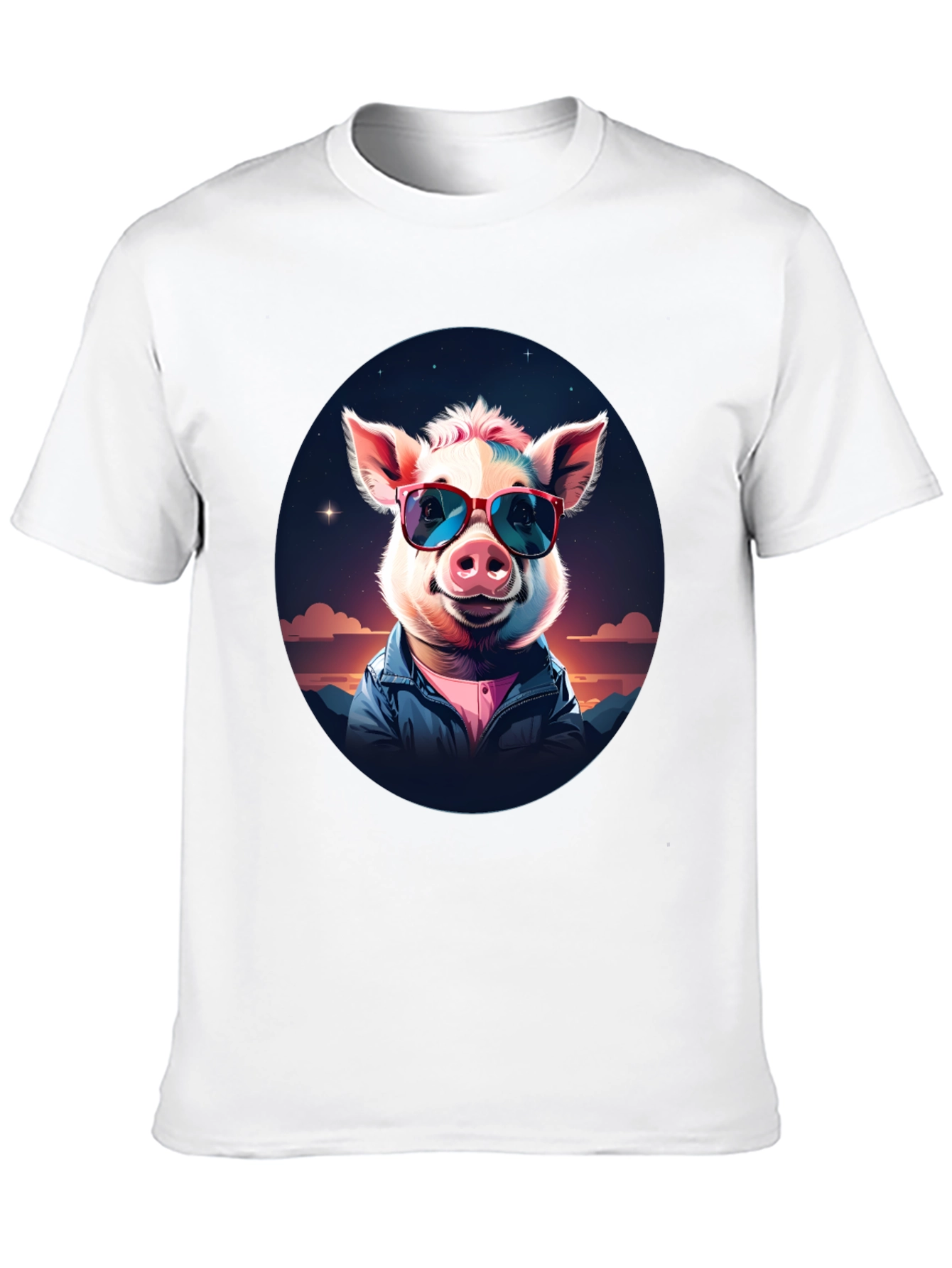 Cool Pig Graphic Tee - Stylish Unisex Black T-Shirt