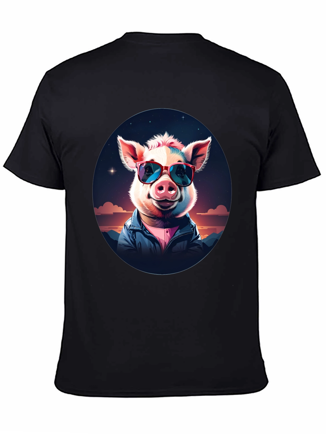 Cool Pig Graphic Tee - Stylish Unisex Black T-Shirt