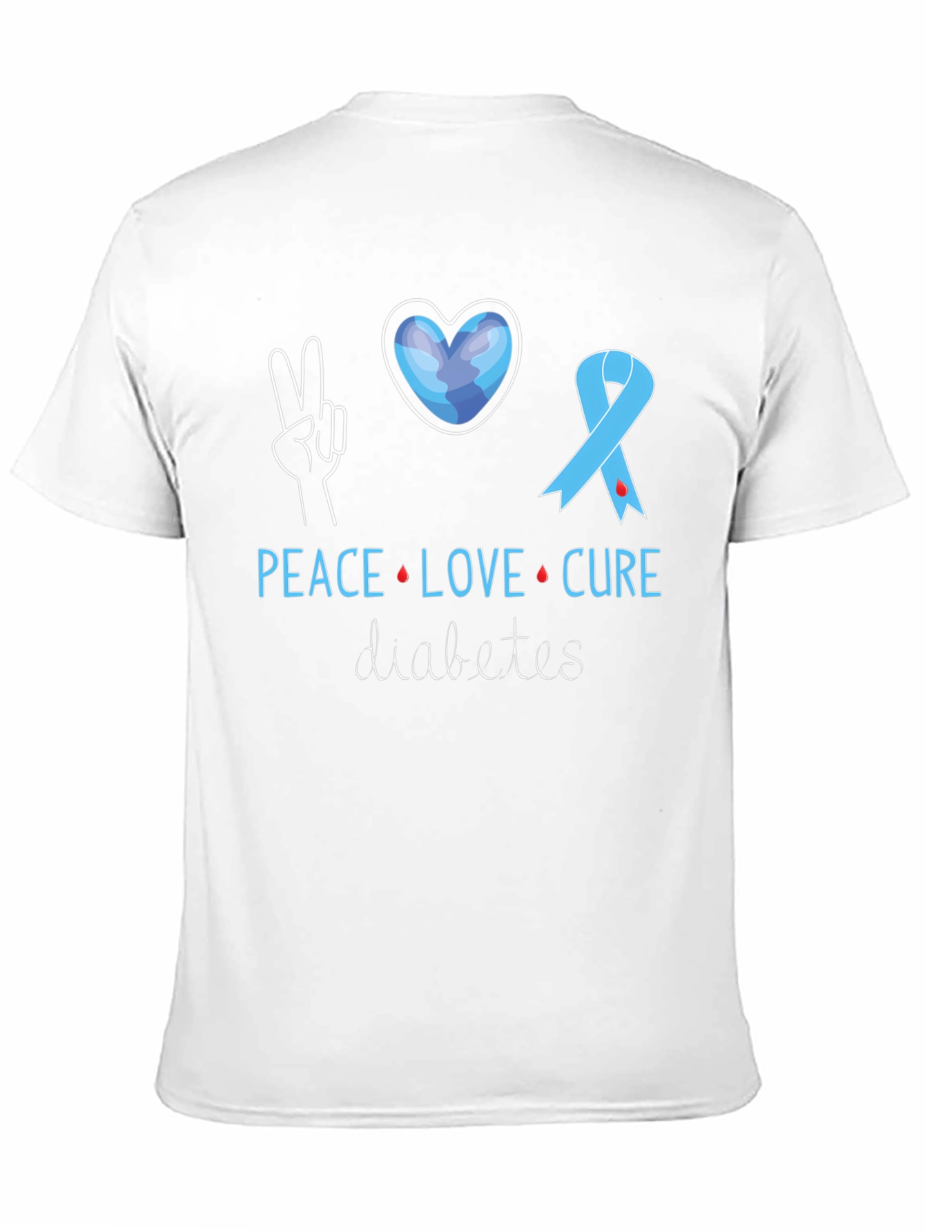 Peace Love Cure Diabetes Awareness T-Shirt