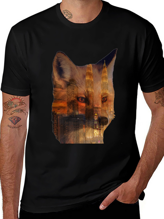 Fox Cityscape Graphic Black T-Shirt