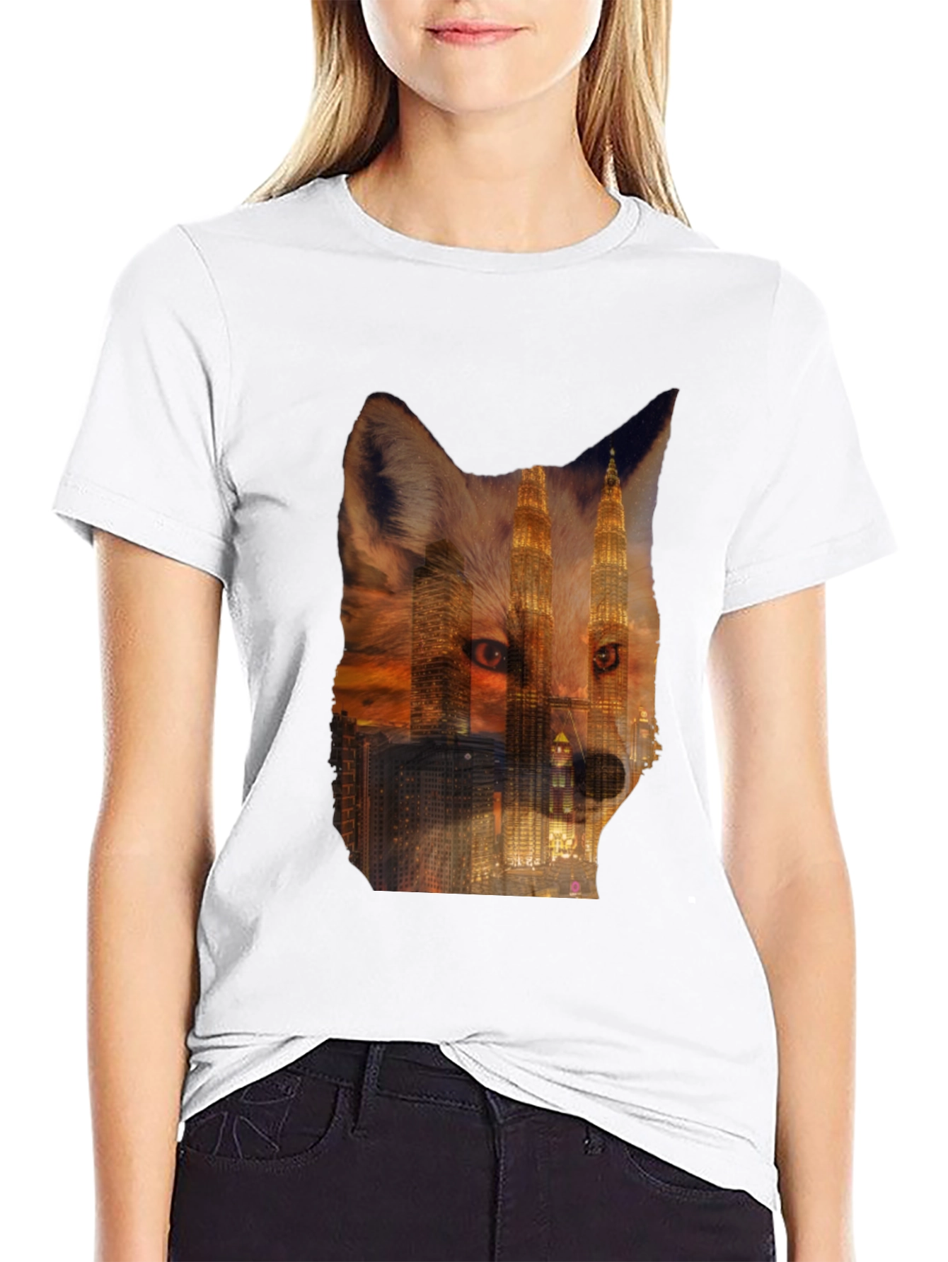 Fox Cityscape Graphic Black T-Shirt
