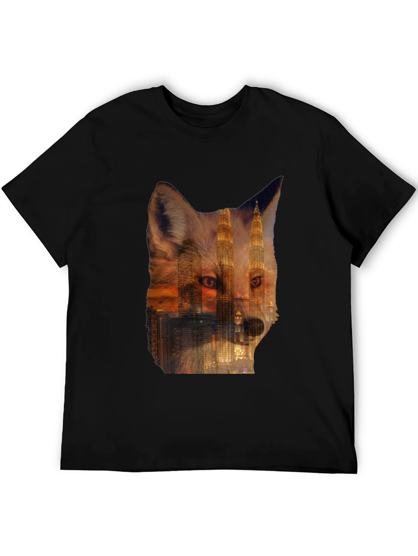 Fox Cityscape Graphic Black T-Shirt