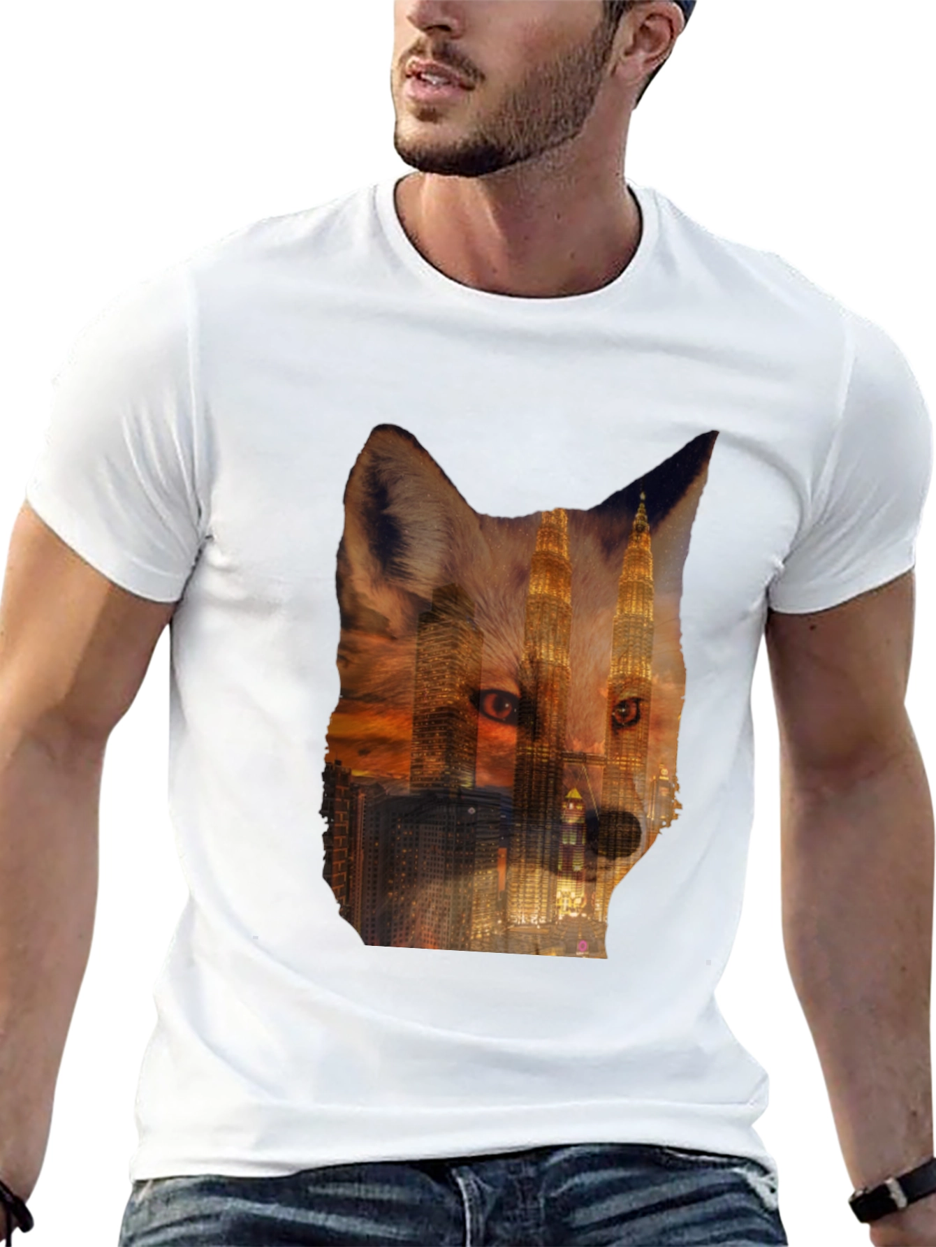 Fox Cityscape Graphic Black T-Shirt