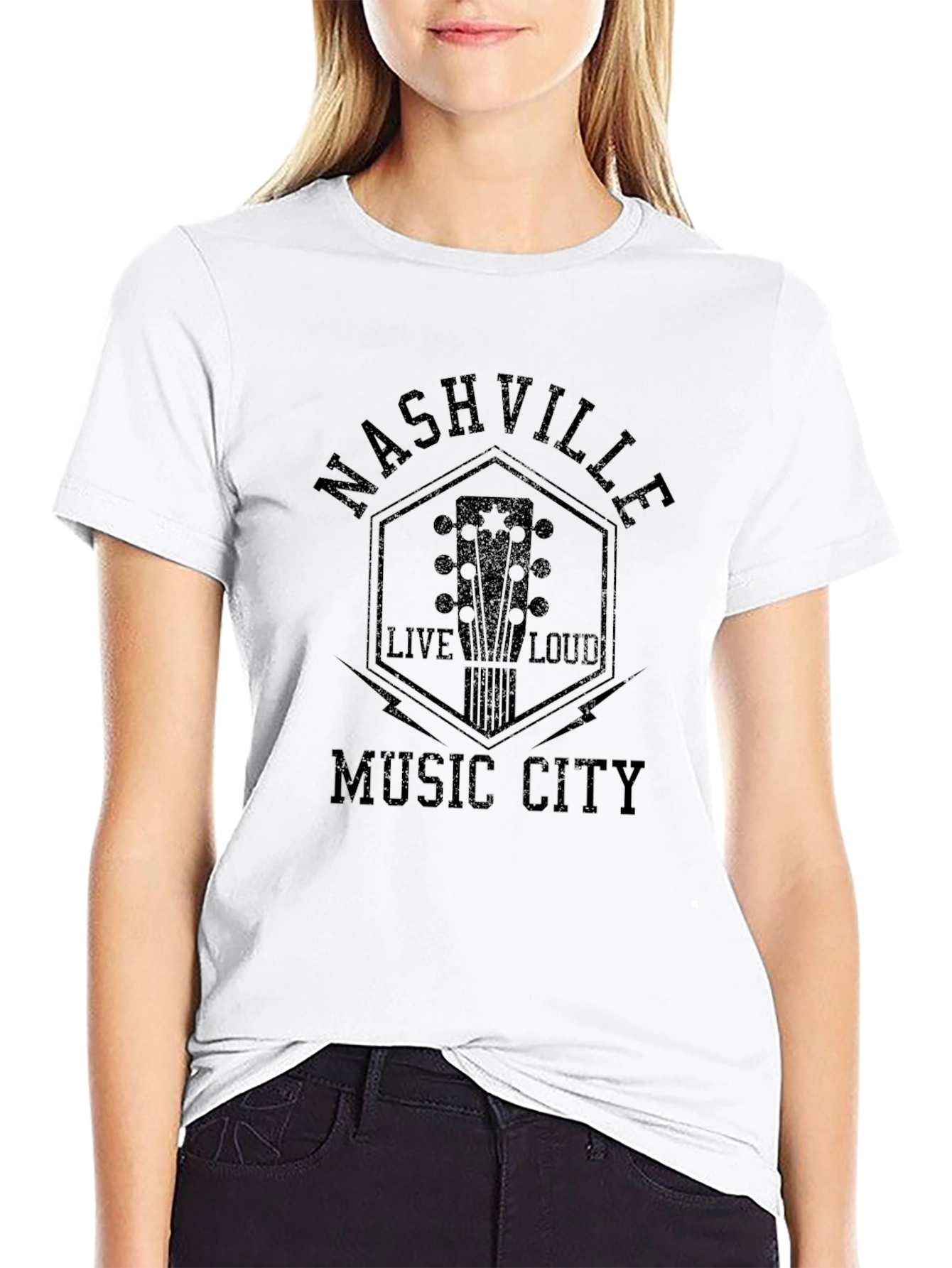 Nashville Music City Black T-Shirt