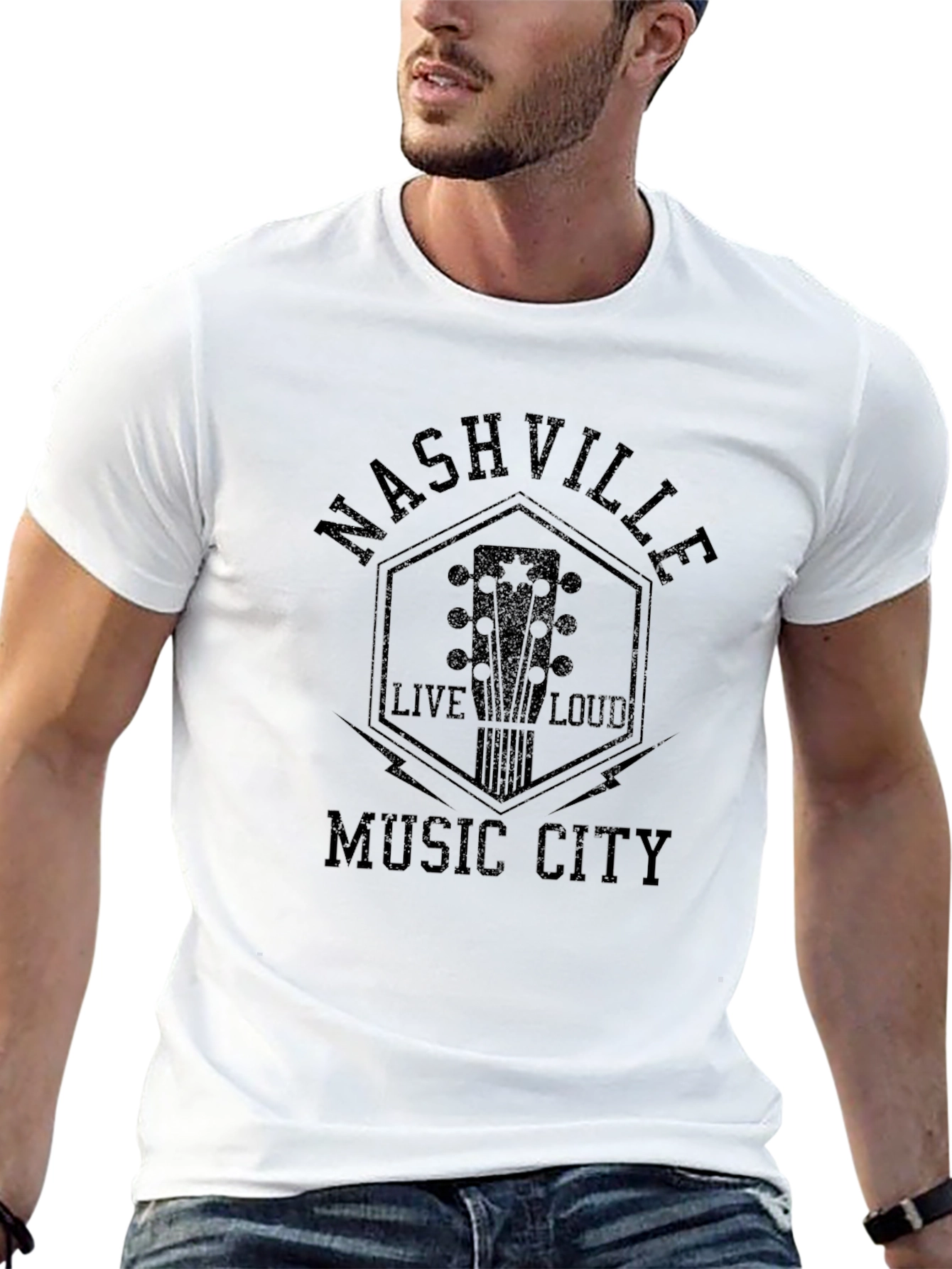 Nashville Music City Black T-Shirt