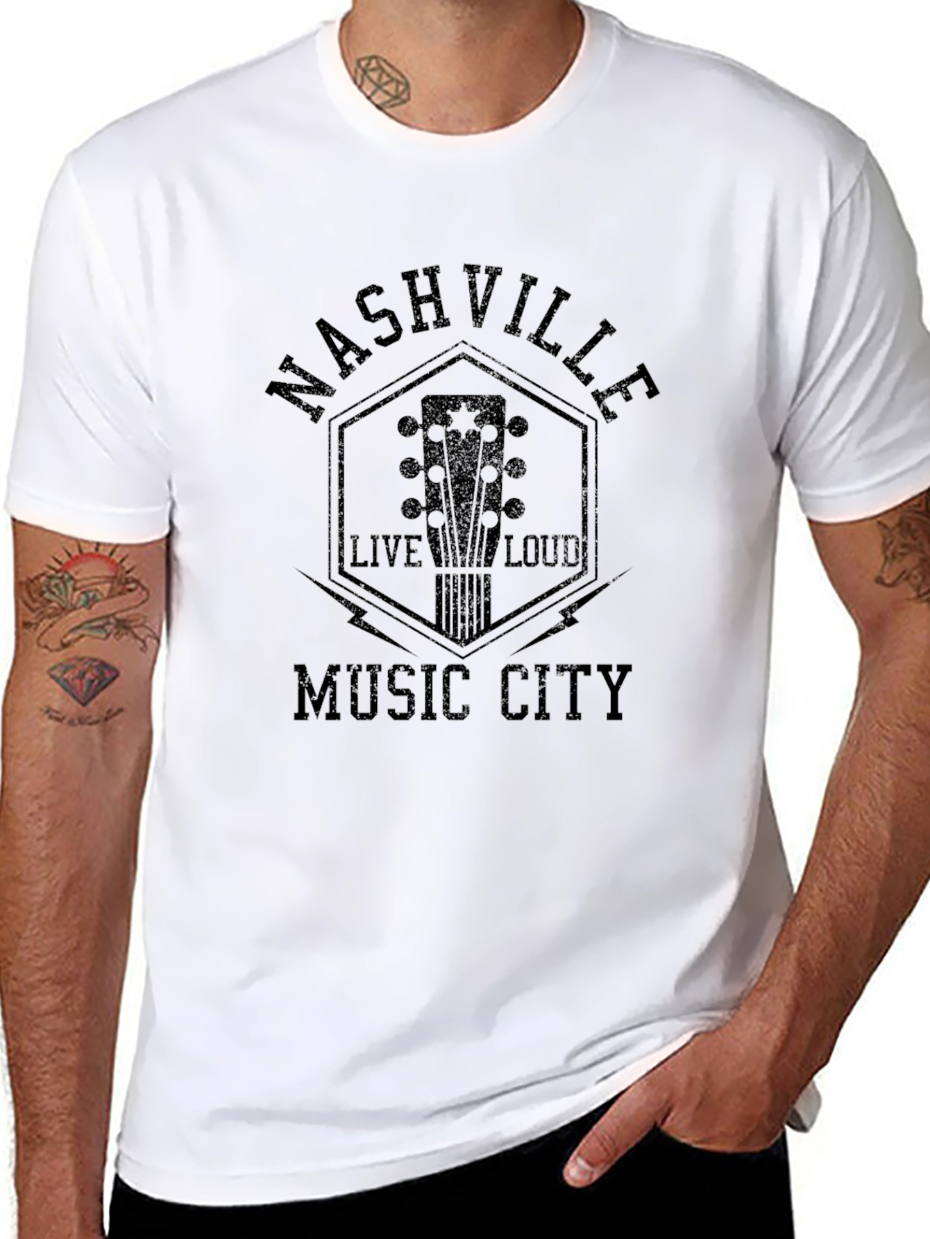 Nashville Music City Black T-Shirt