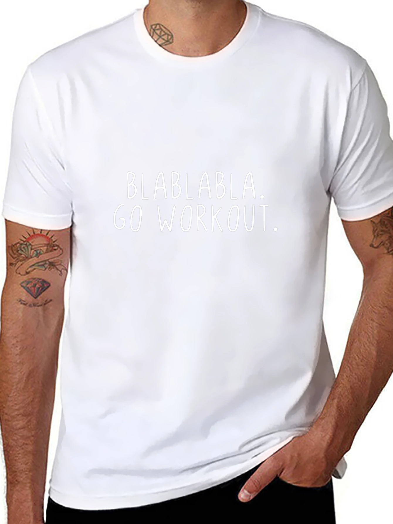Motivational Workout Tee - Blahblahblah. Go Workout.