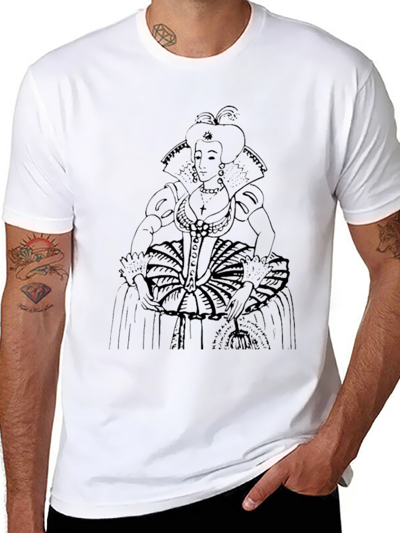 Elizabethan Era Queen Graphic Tee - Black