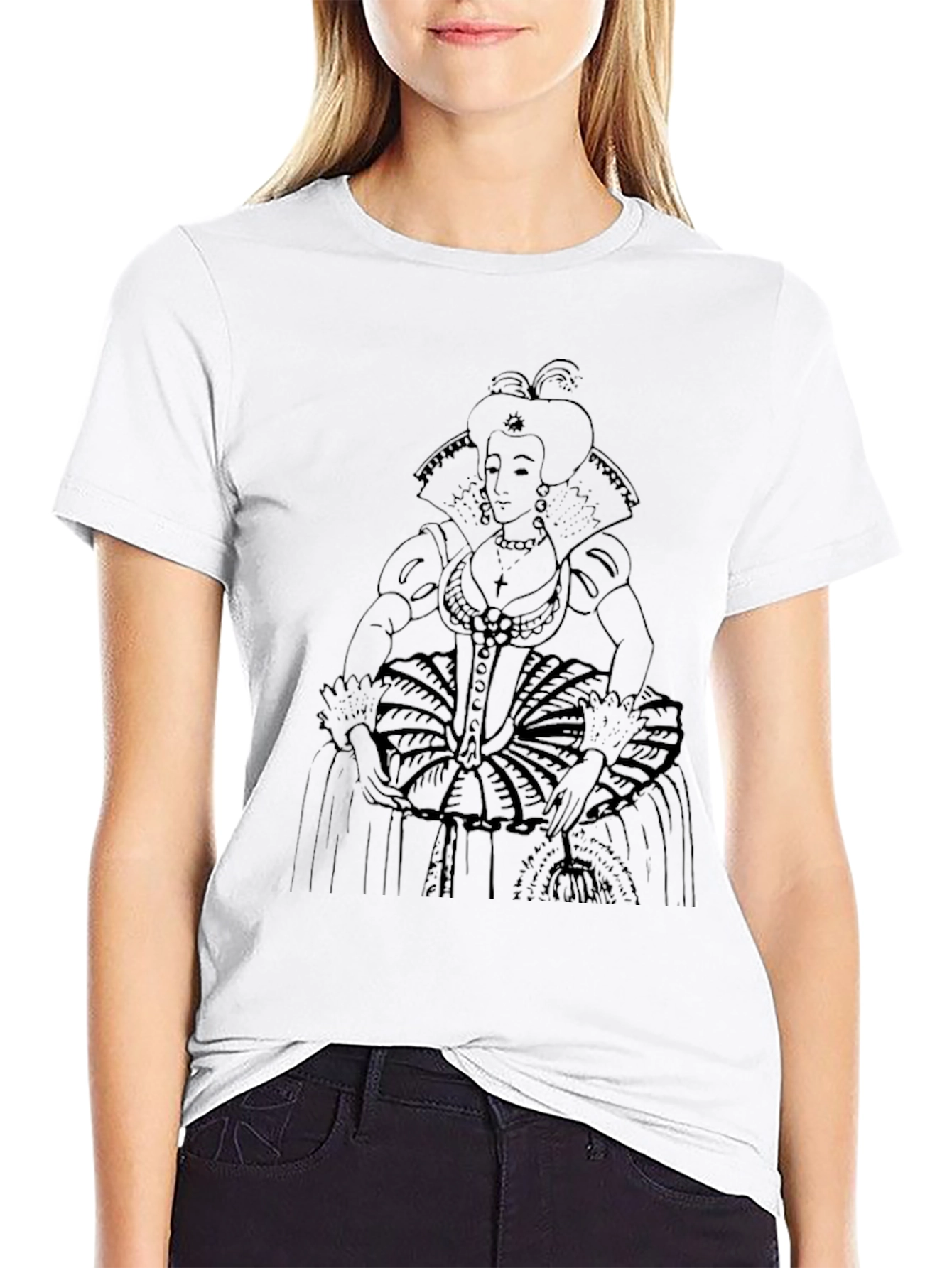 Elizabethan Era Queen Graphic Tee - Black