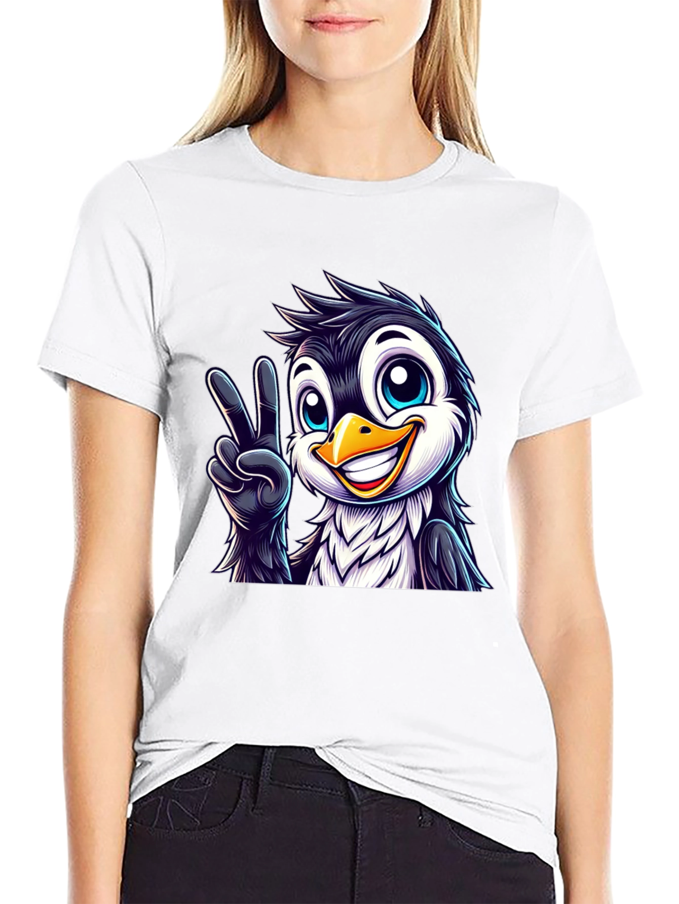 Peace Penguin Graphic Tee - Mens Black T-Shirt