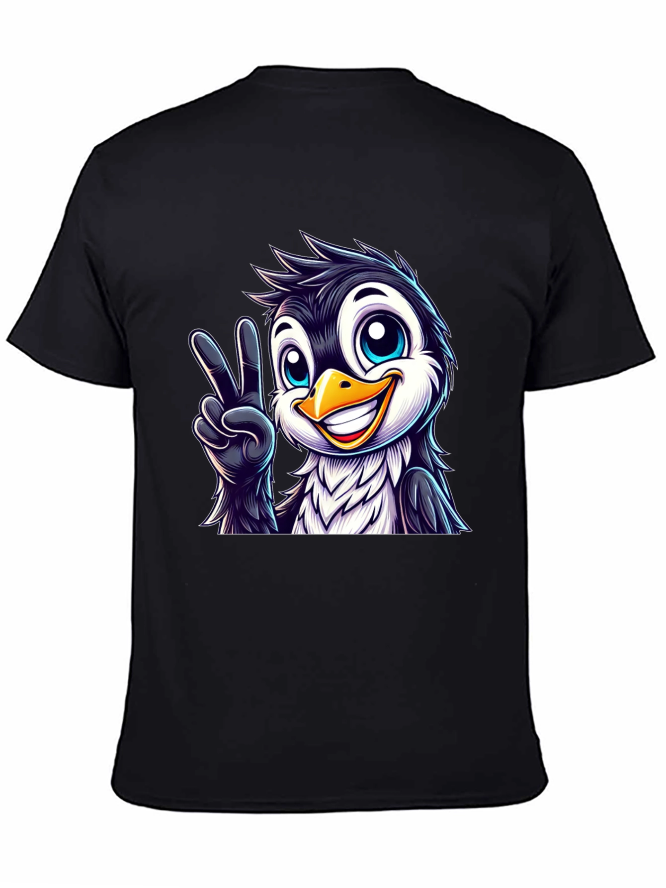 Peace Penguin Graphic Tee - Mens Black T-Shirt