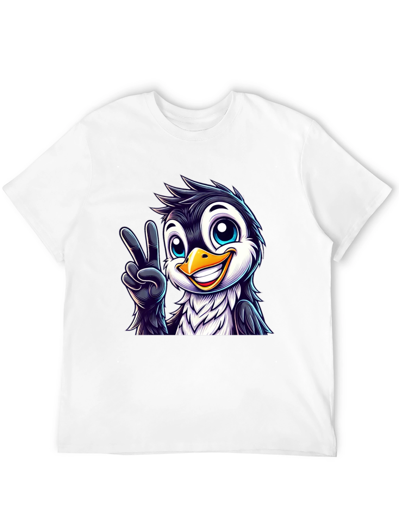 Peace Penguin Graphic Tee - Mens Black T-Shirt