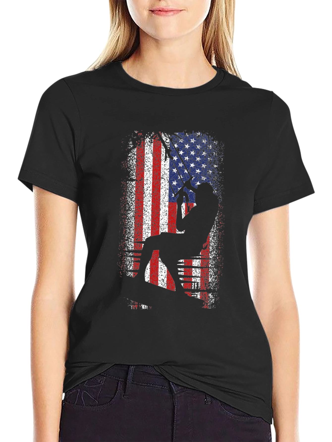 American Angler Graphic T-Shirt - Patriotic Fishing Tee