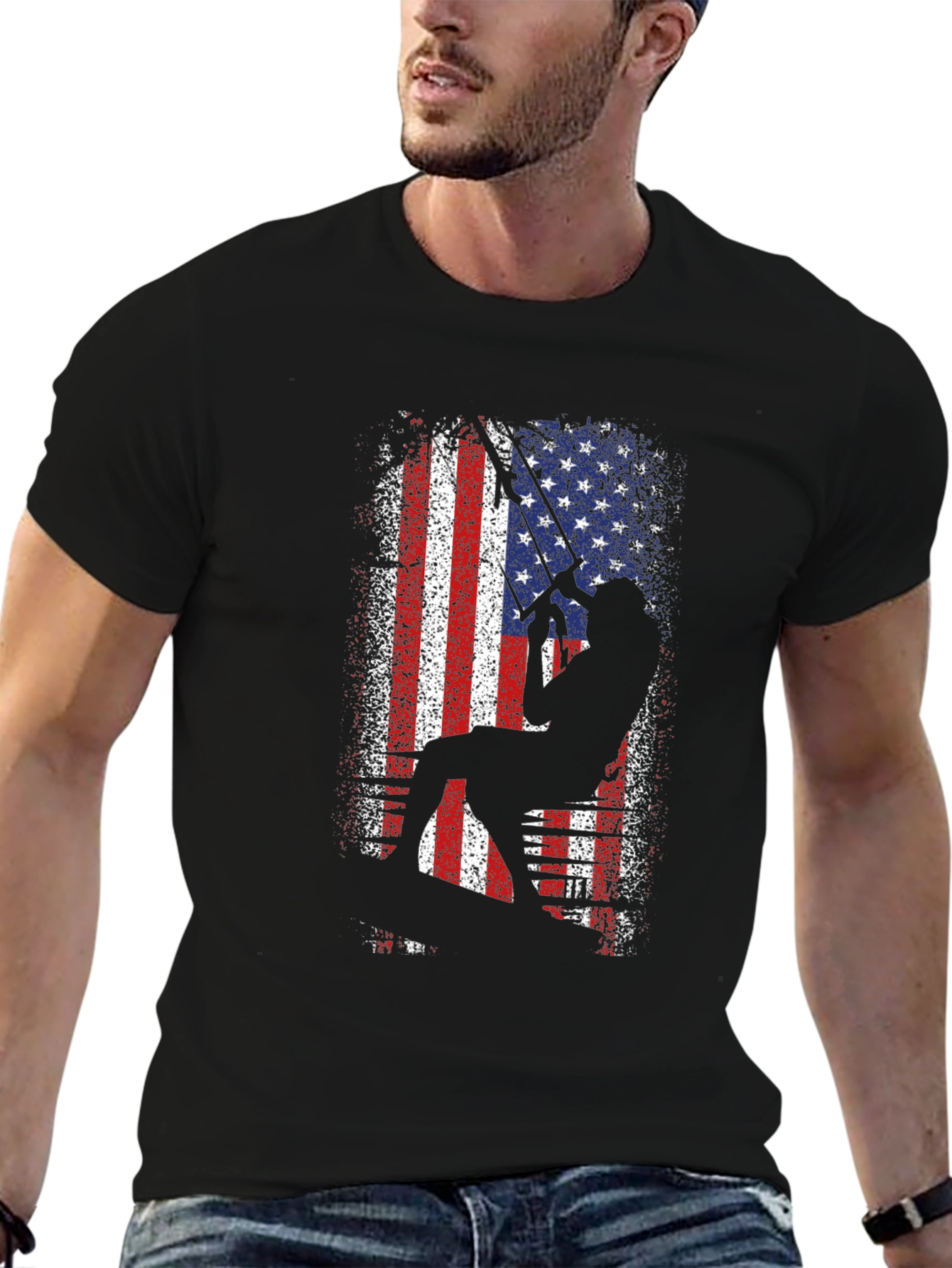 American Angler Graphic T-Shirt - Patriotic Fishing Tee