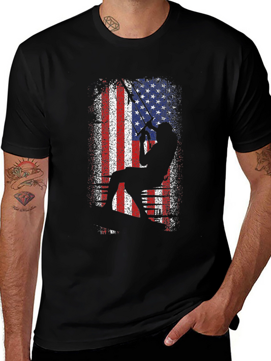 American Angler Graphic T-Shirt - Patriotic Fishing Tee