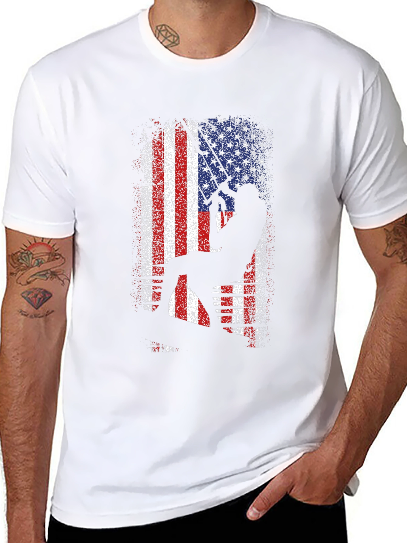 American Angler Graphic T-Shirt - Patriotic Fishing Tee