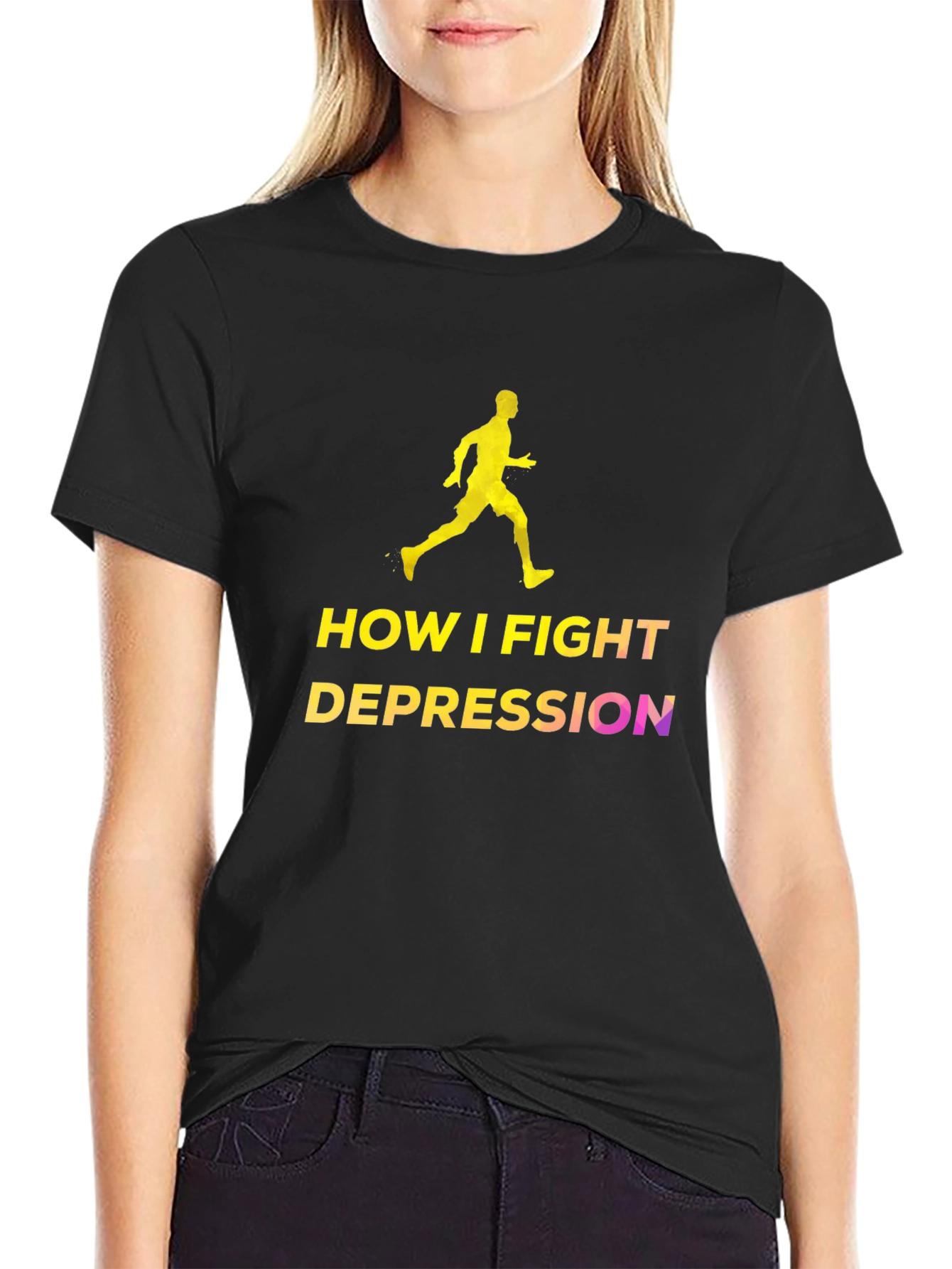 Fight Depression Tee - Running Man Design