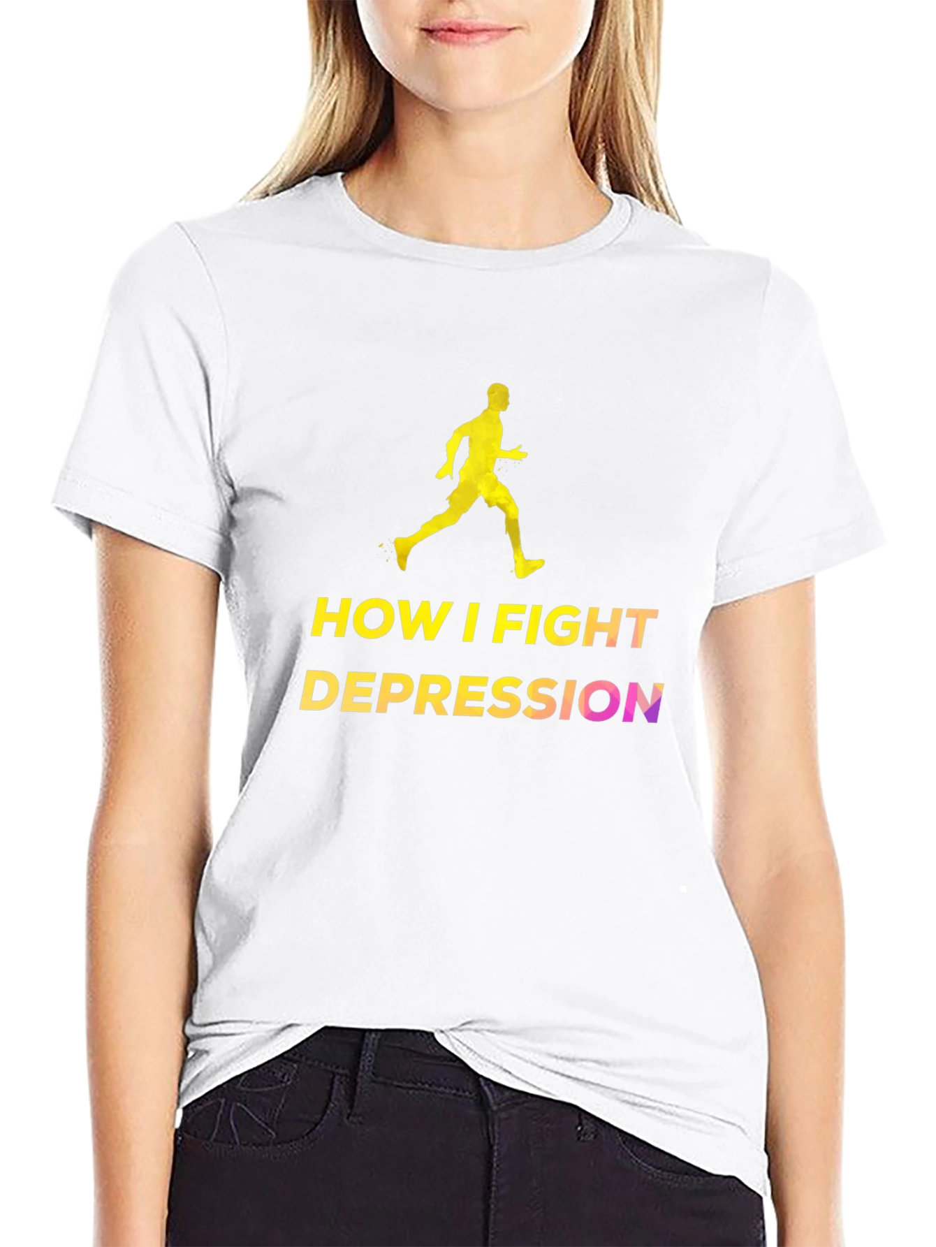 Fight Depression Tee - Running Man Design